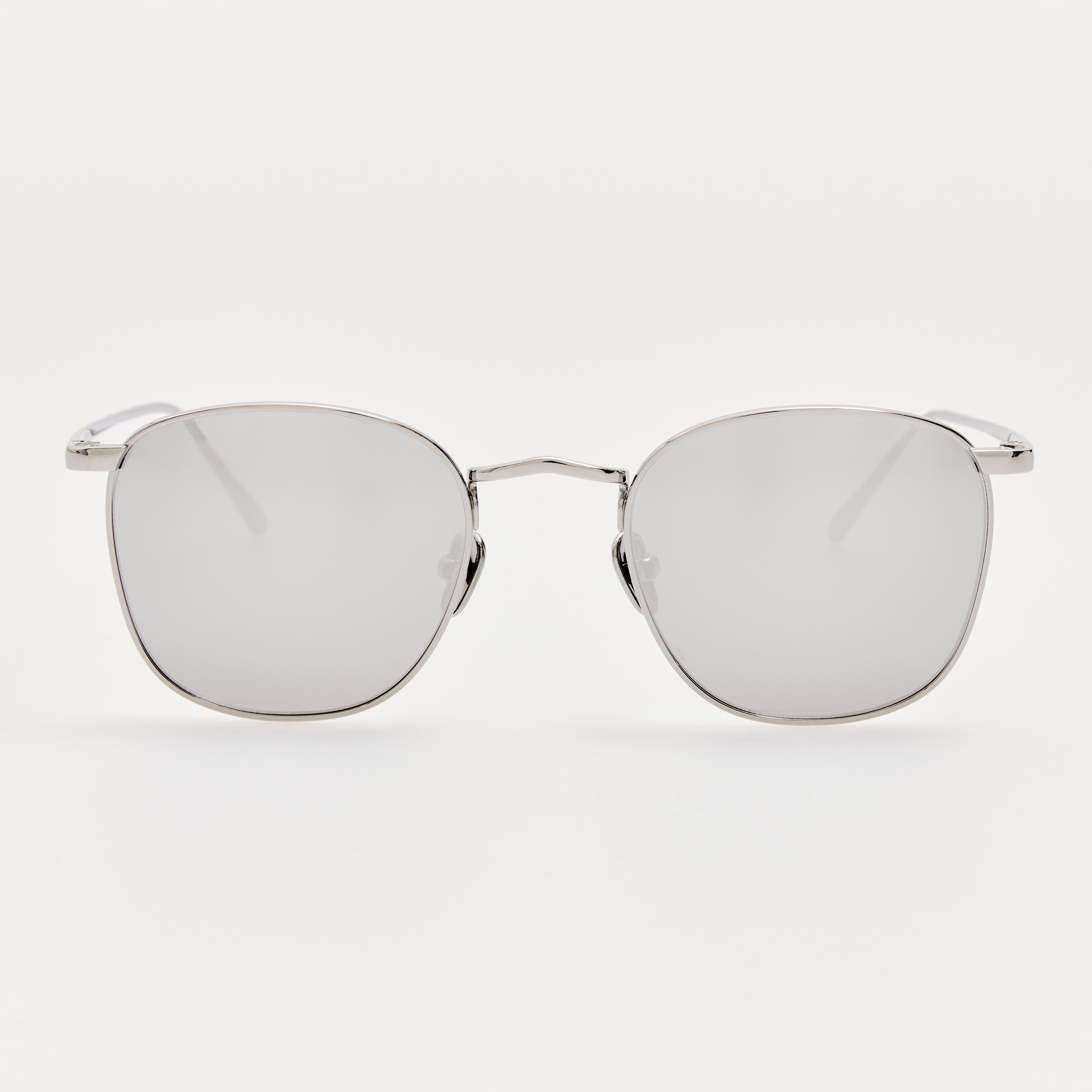 Simon Square Sunglasses in 22K White Gold