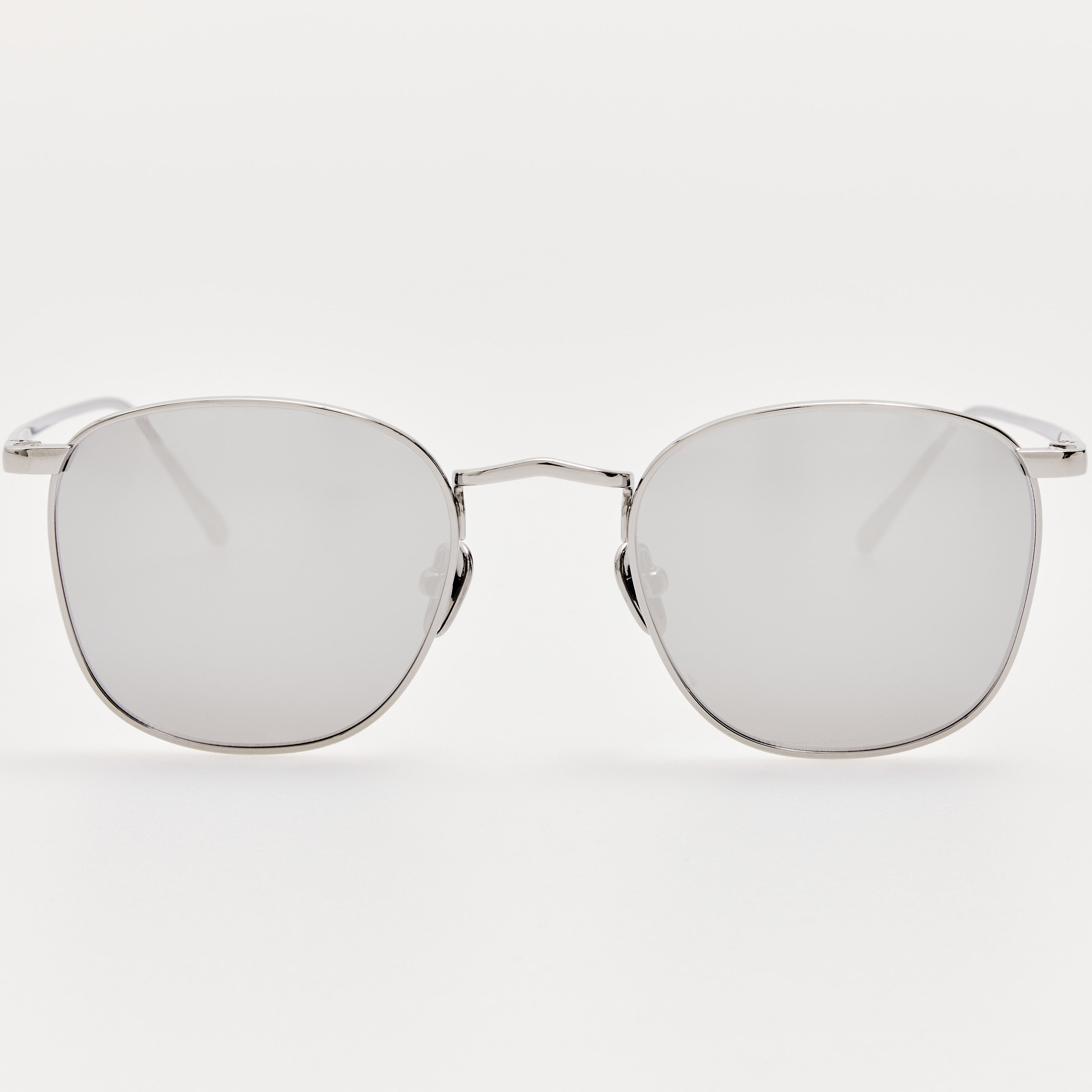 Simon Square Sunglasses in 22K White Gold