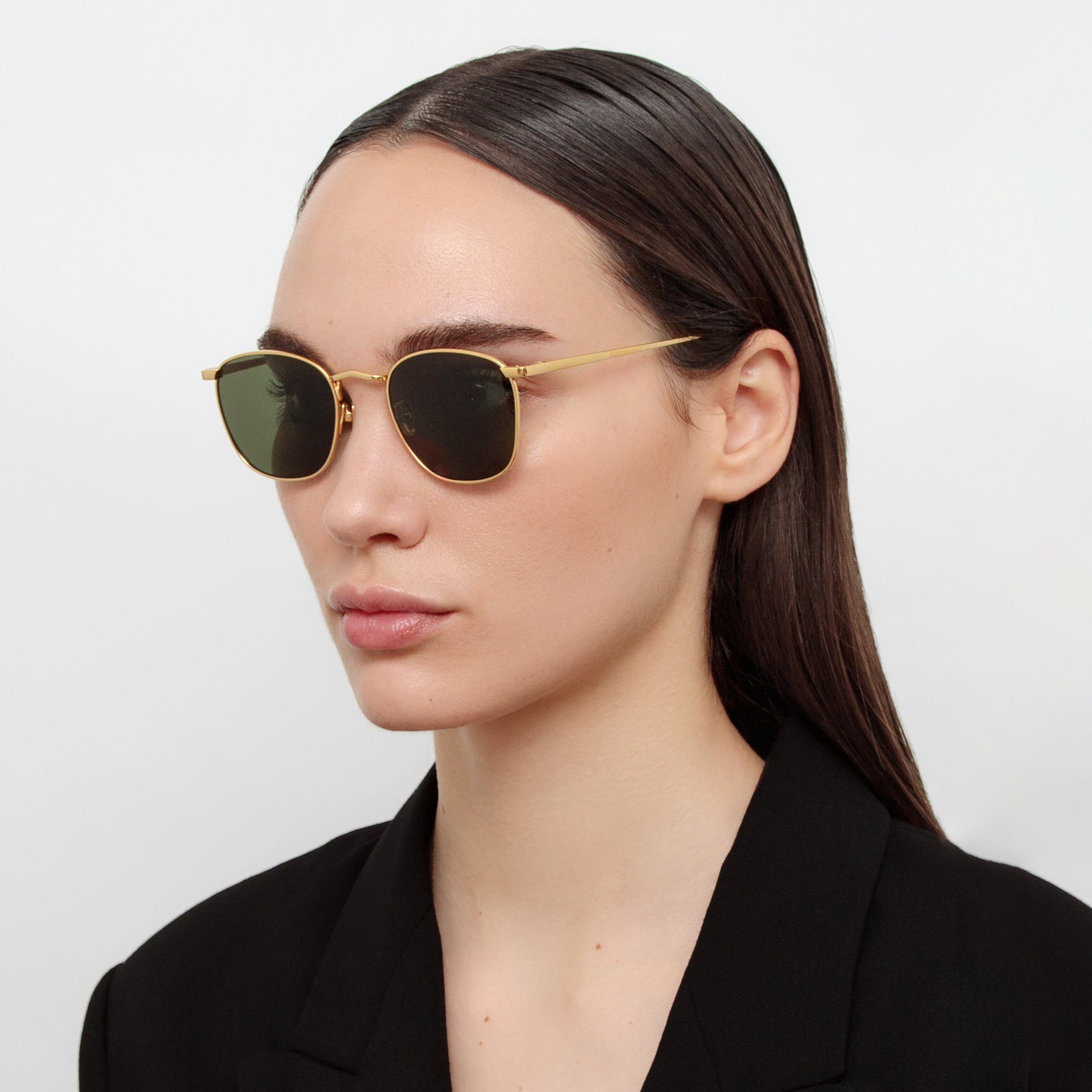 Simon Square Sunglasses in 22K Gold