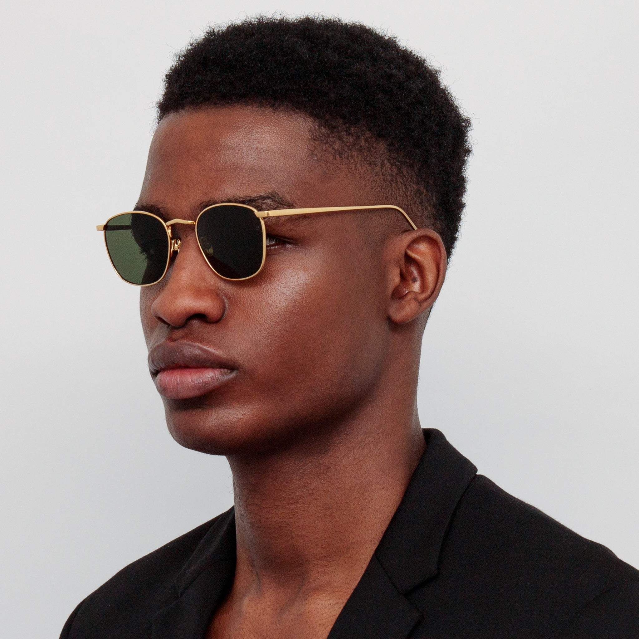 Simon Square Sunglasses in 22K Gold