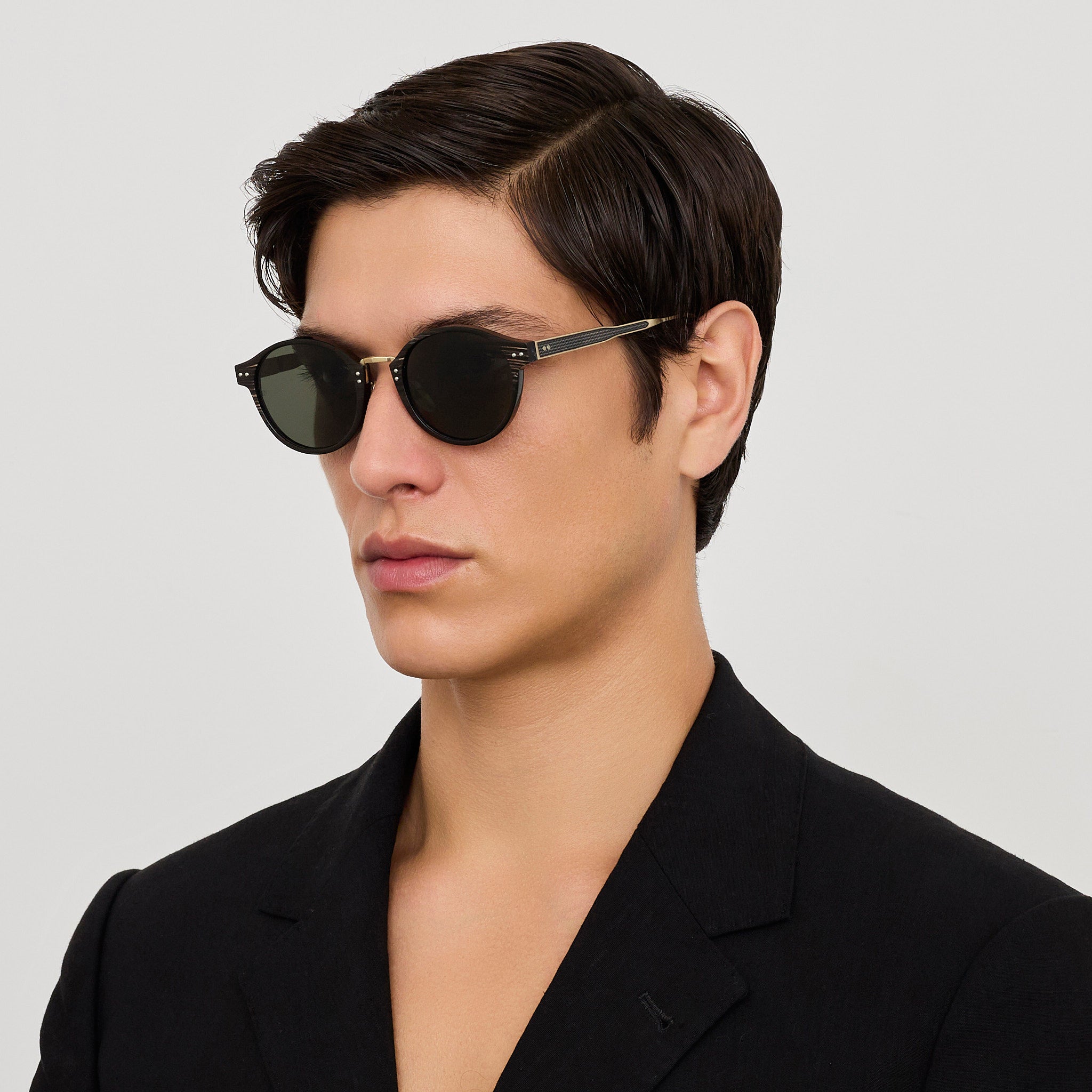 Marco Oval Sunglasses in Buffalo Horn and 925 Sterling Silver