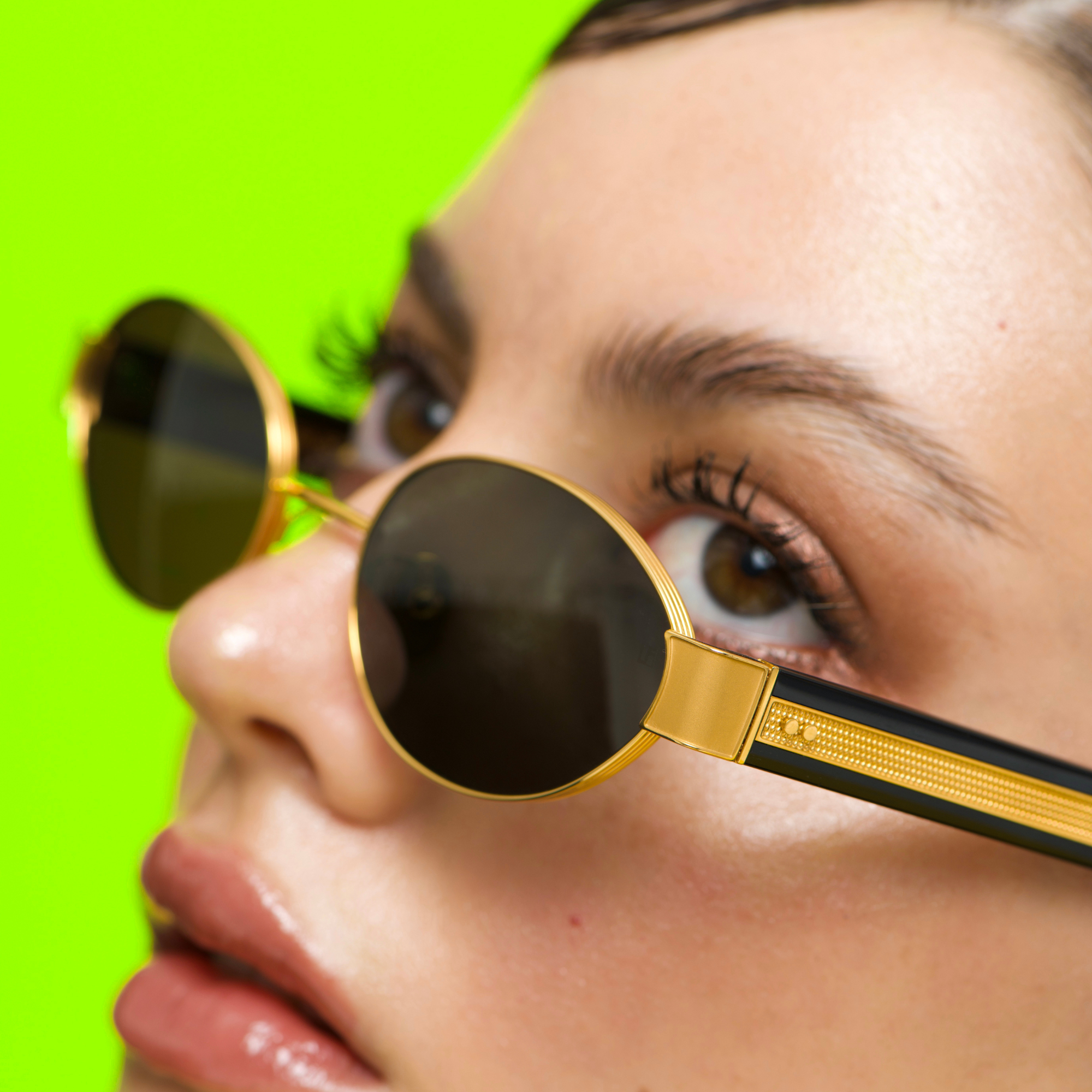 Sadie Sunglasses in 22K Yellow Gold