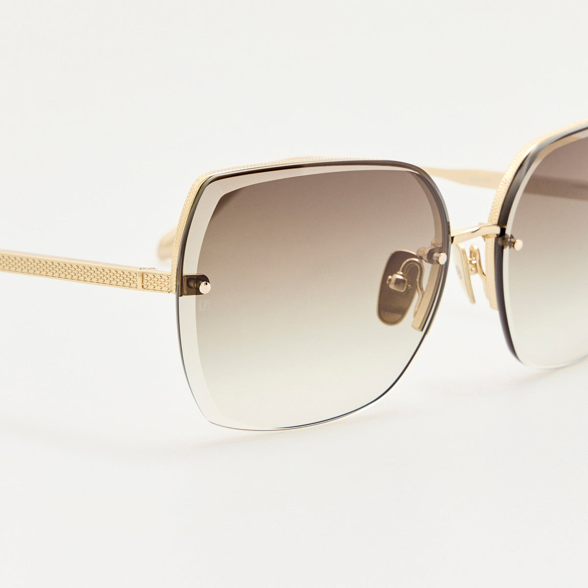 Ada Sunglasses in 22K Gold and Mocha - LINDA FARROW-Sunglasses-