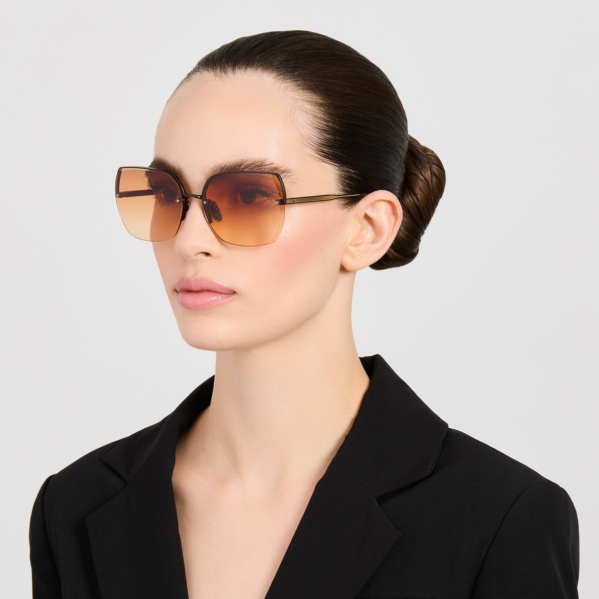 Ada Sunglasses in 22K Gold and Orange - LINDA FARROW-Sunglasses-