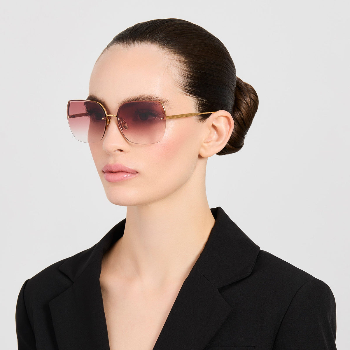 Ada Sunglasses in 22K Gold and Red - LINDA FARROW-Sunglasses-