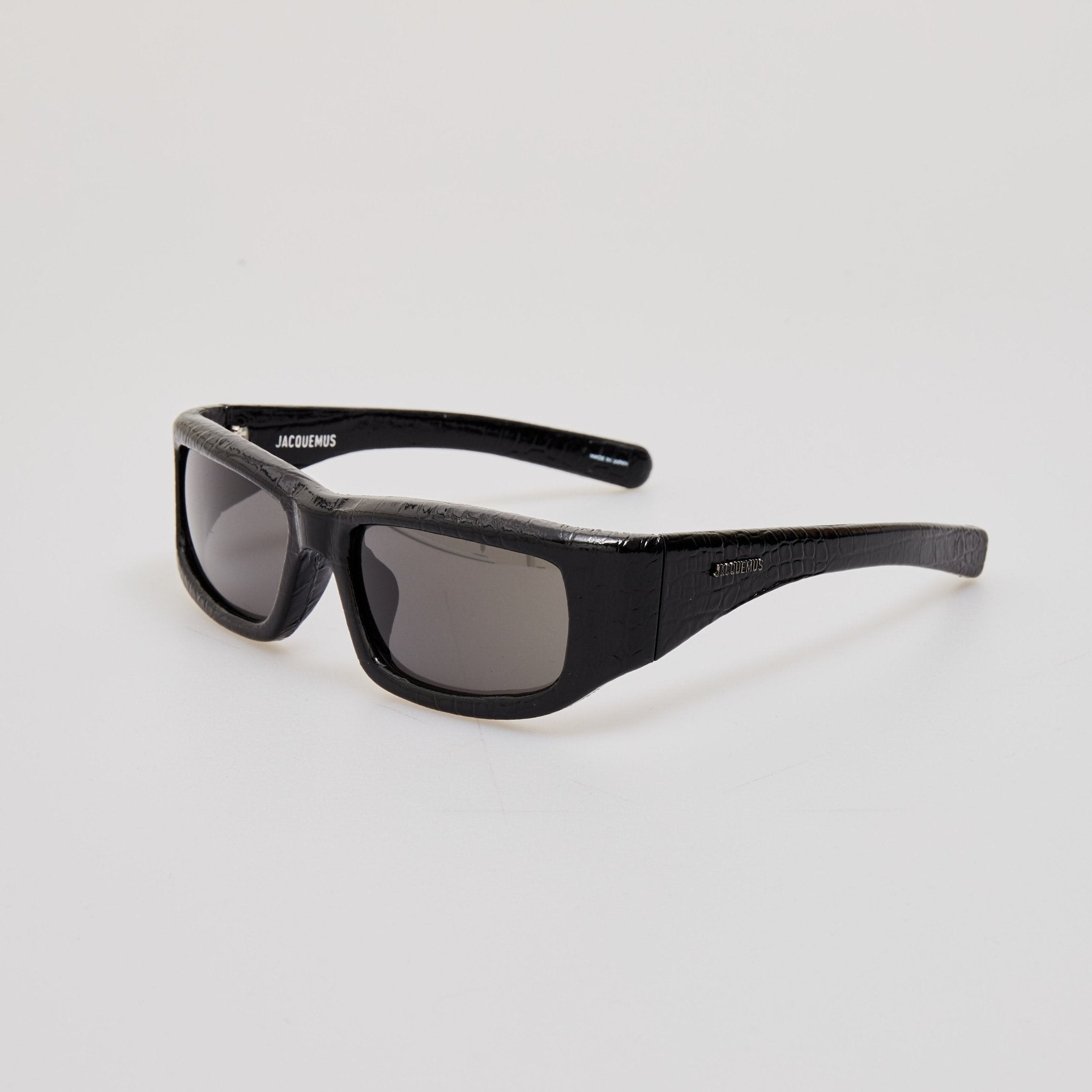 Aero Sunglasses in Black Crocodile - LINDA FARROW - Sunglasses -