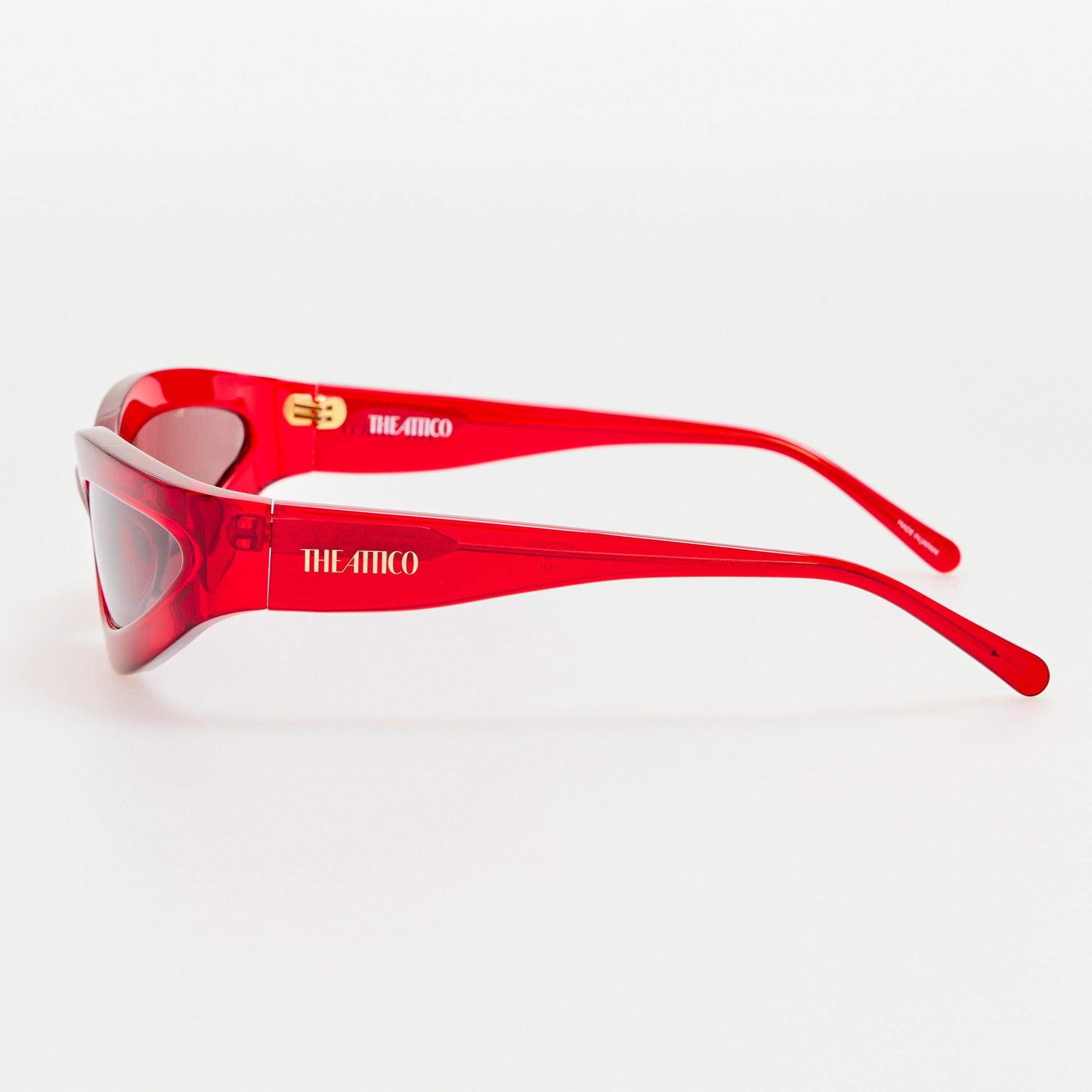 Agnes Wrap Sunglasses in Red - LINDA FARROW - Sunglasses -