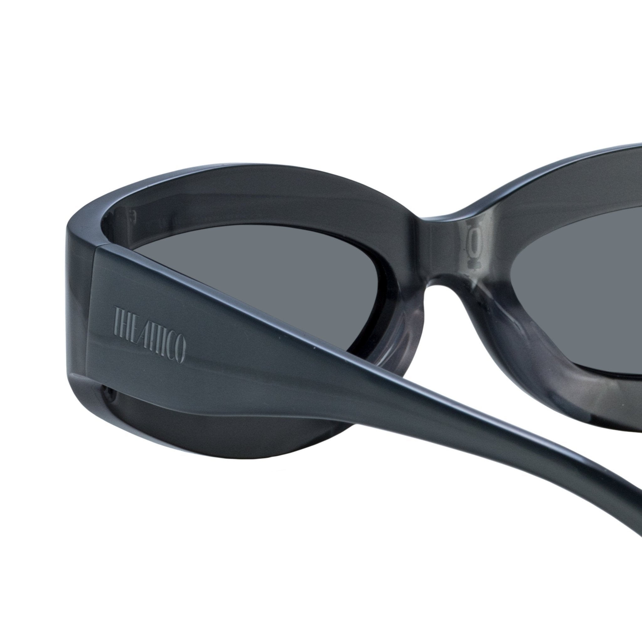 Agnes Wrap Sunglasses in Silver - LINDA FARROW - Sunglasses -