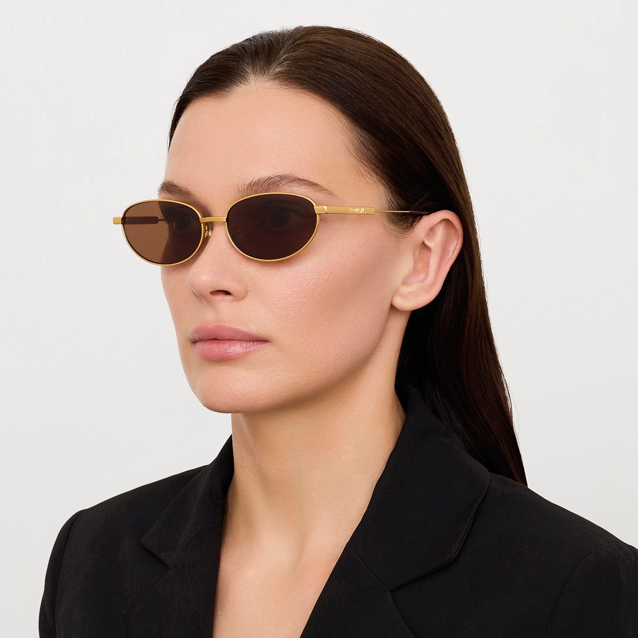 Alba Sunglasses in Matt Gold - LINDA FARROW - Sunglasses -