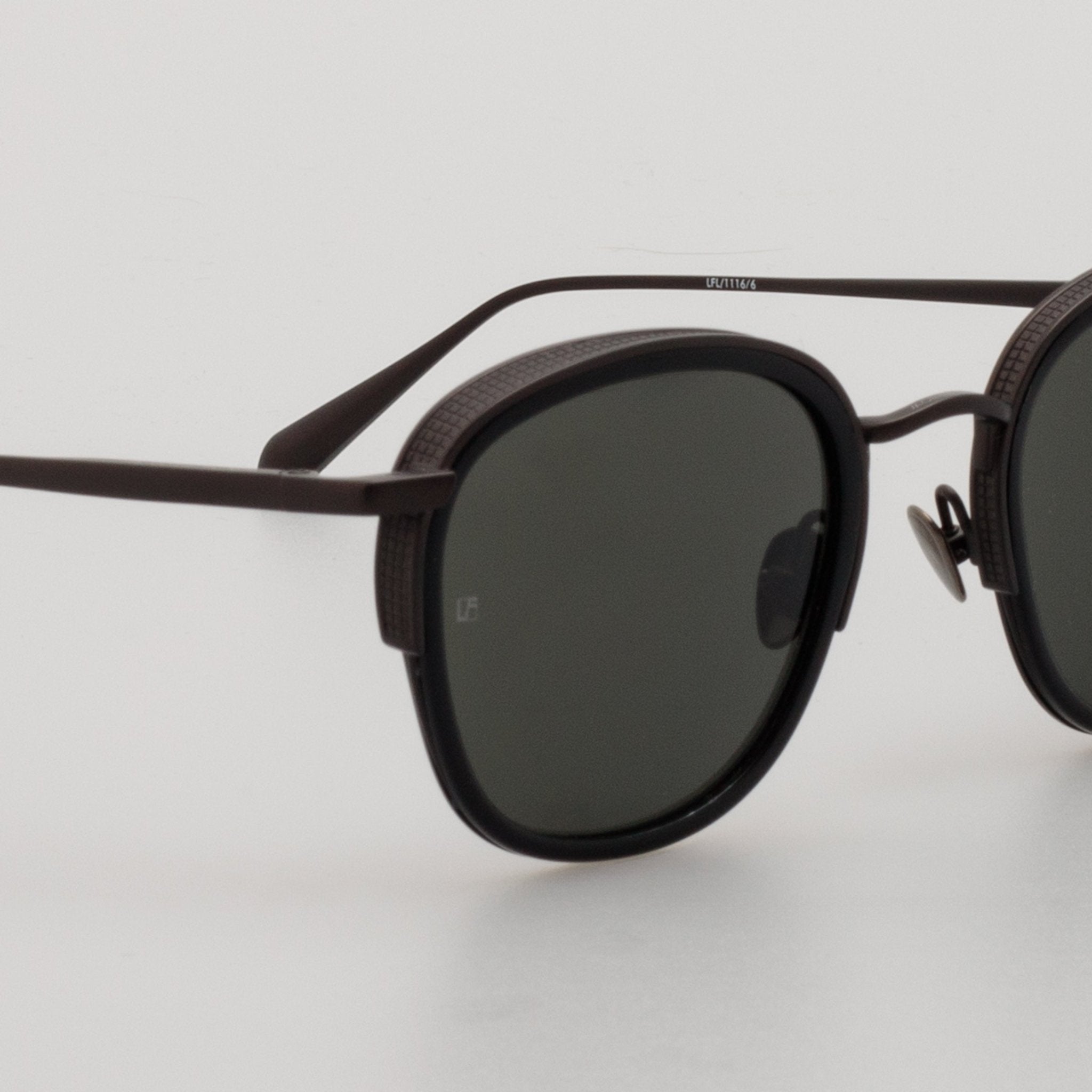 Aldrin Sunglasses in Black Matt Nickel - LINDA FARROW - Sunglasses -