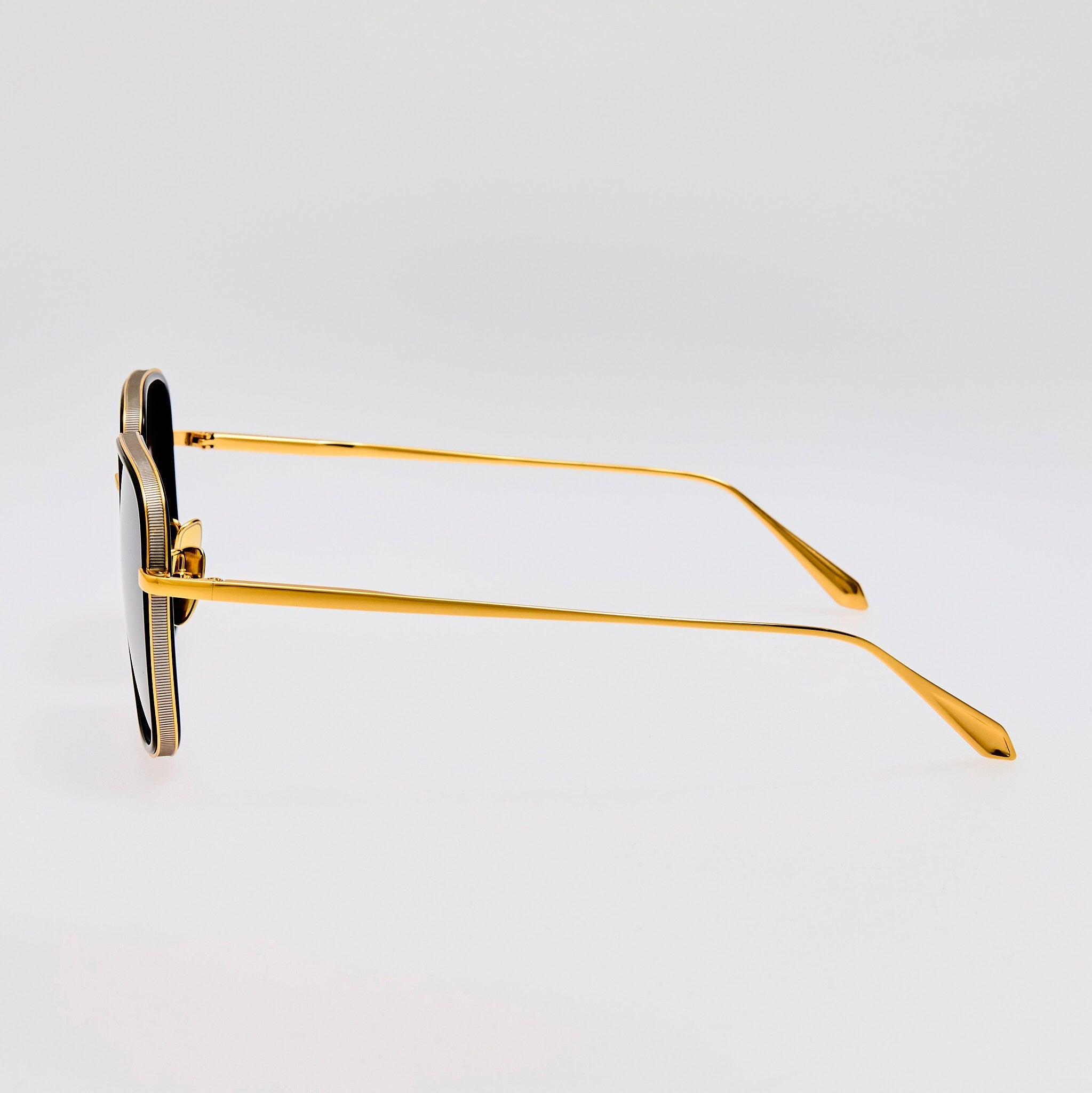 Alicia Sunglasses in 22K Gold and Grey - LINDA FARROW - Sunglasses -