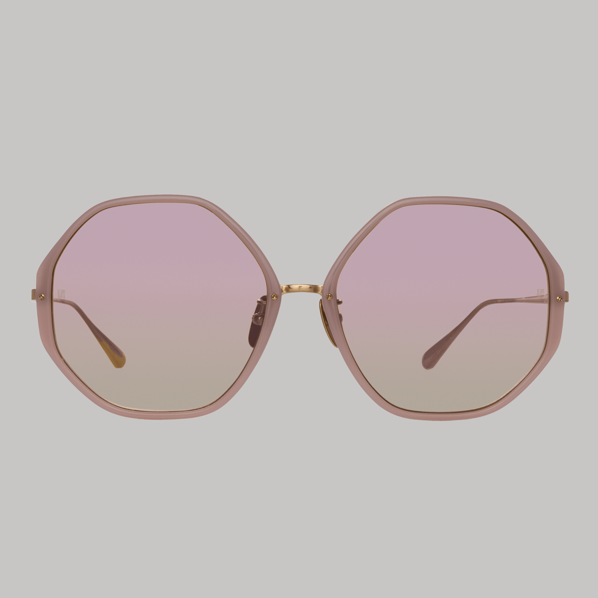 Alona Sunglasses in 22K Gold and Lilac - LINDA FARROW - Sunglasses -