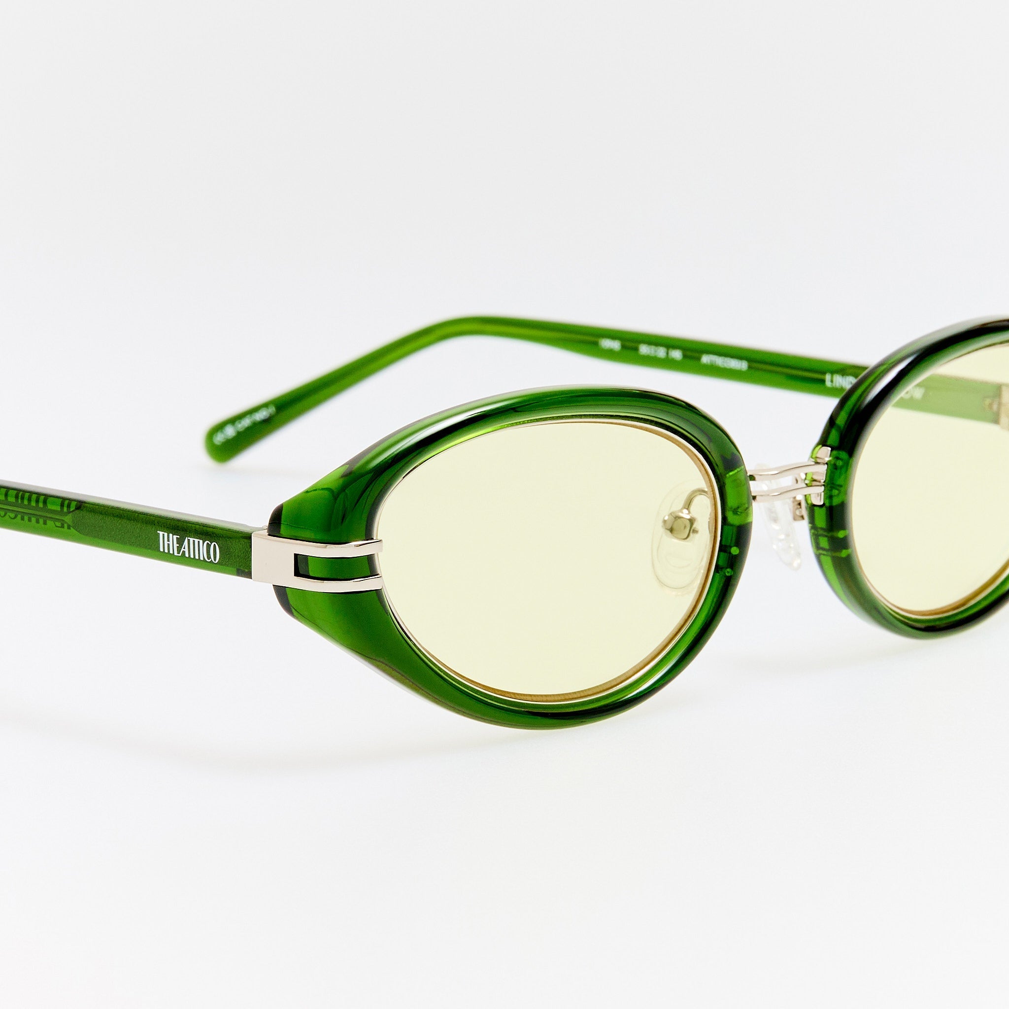 Ambra Oval Sunglasses in Green - LINDA FARROW - Sunglasses -