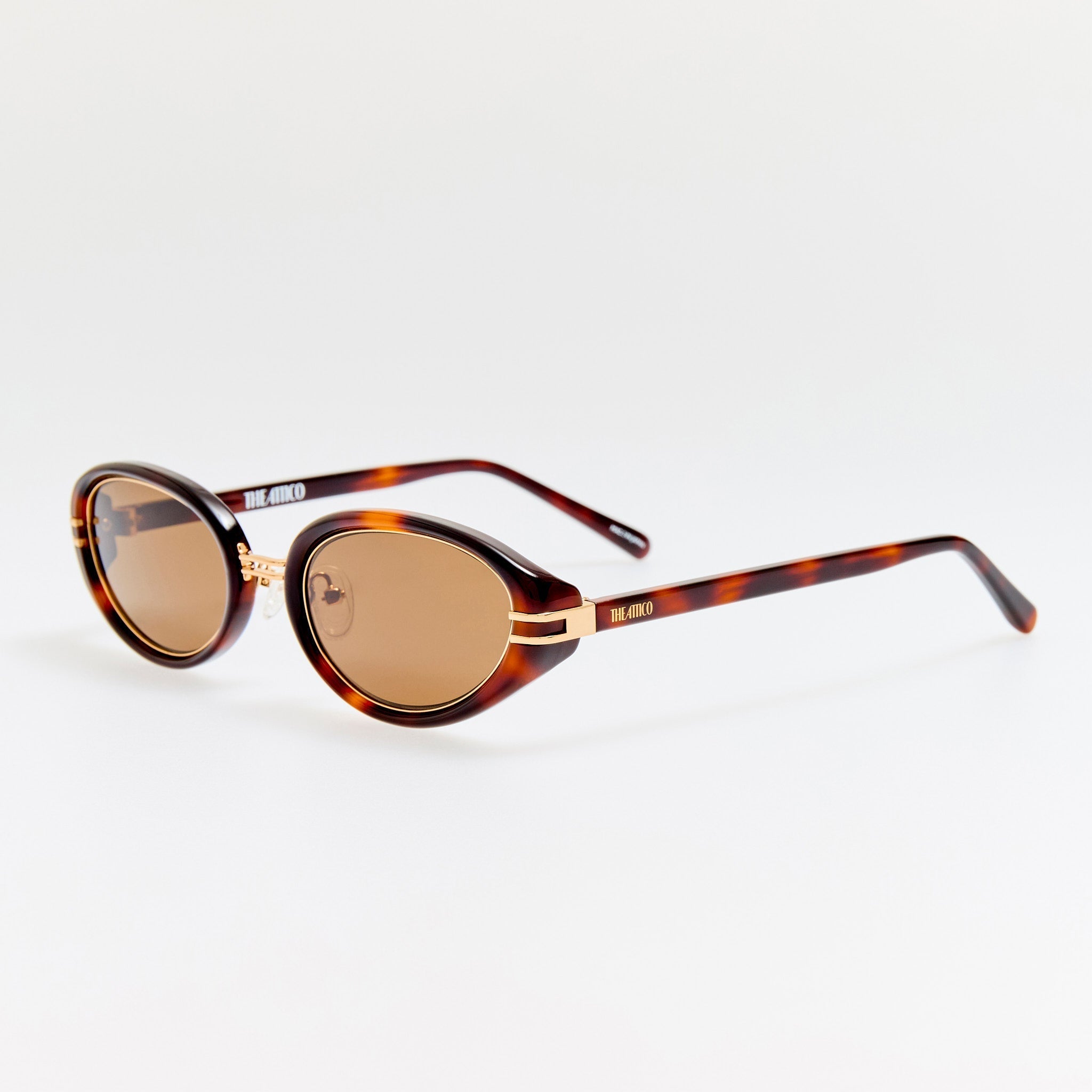 Ambra Oval Sunglasses in Tortoiseshell - LINDA FARROW - Sunglasses -