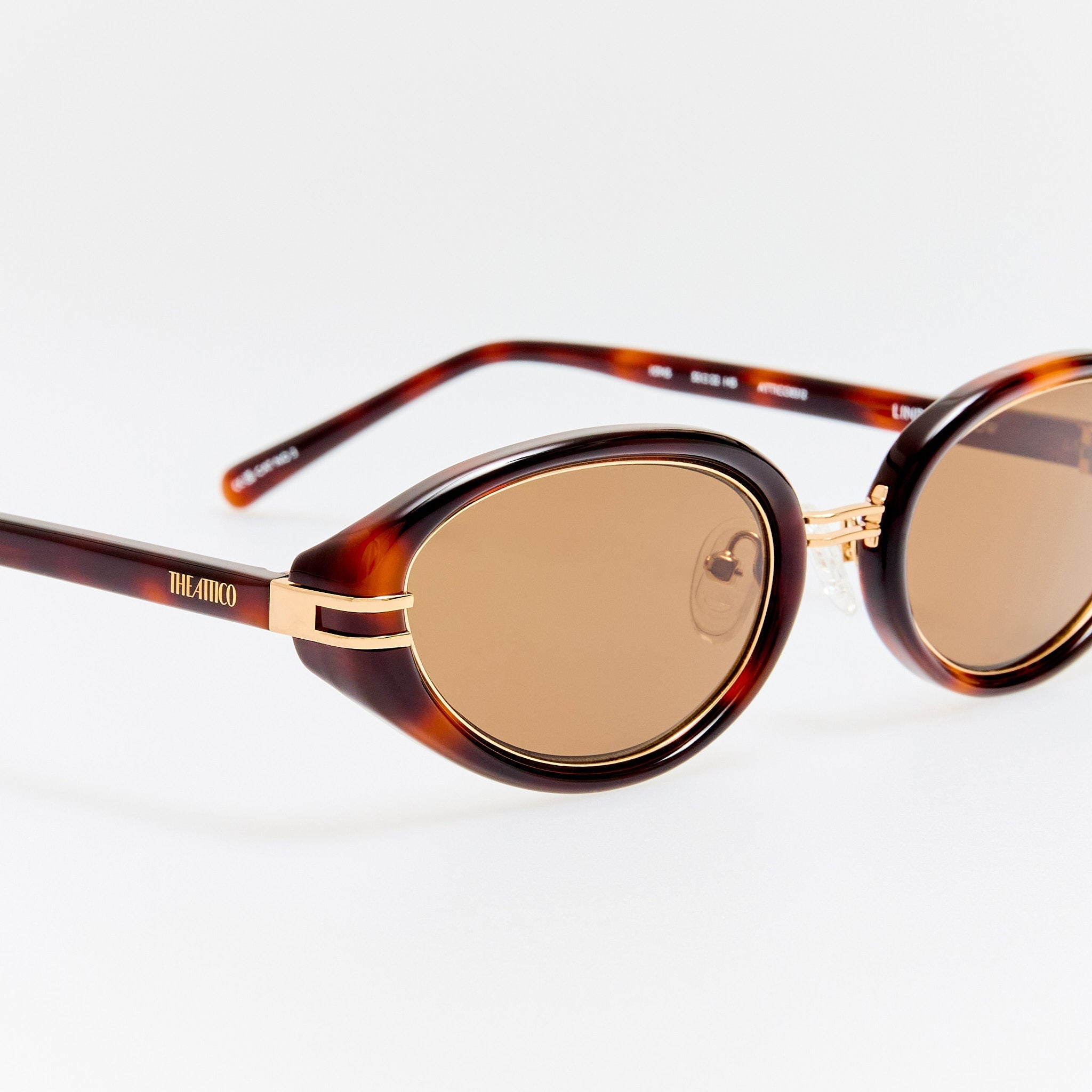 Ambra Oval Sunglasses in Tortoiseshell - LINDA FARROW - Sunglasses -