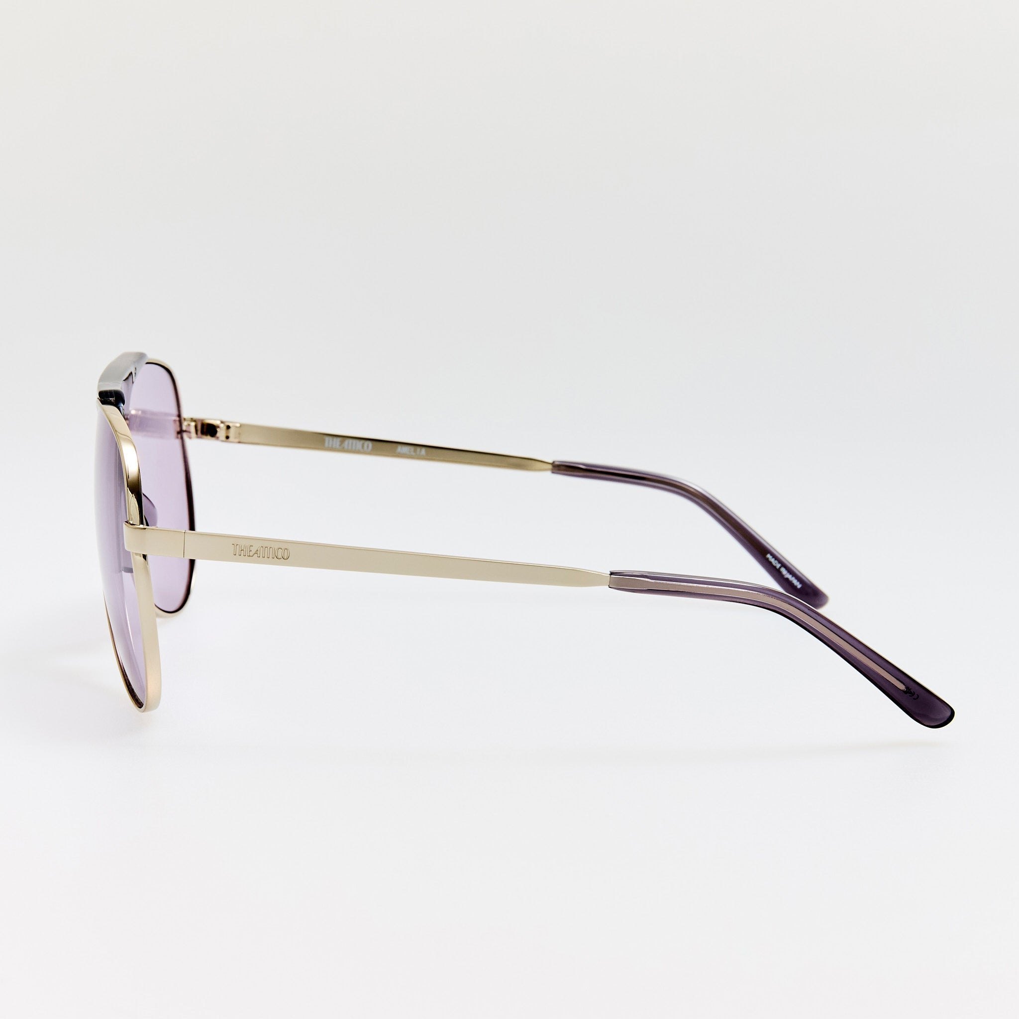 Amelia Sunglasses in Silver and Purple - LINDA FARROW - Sunglasses -