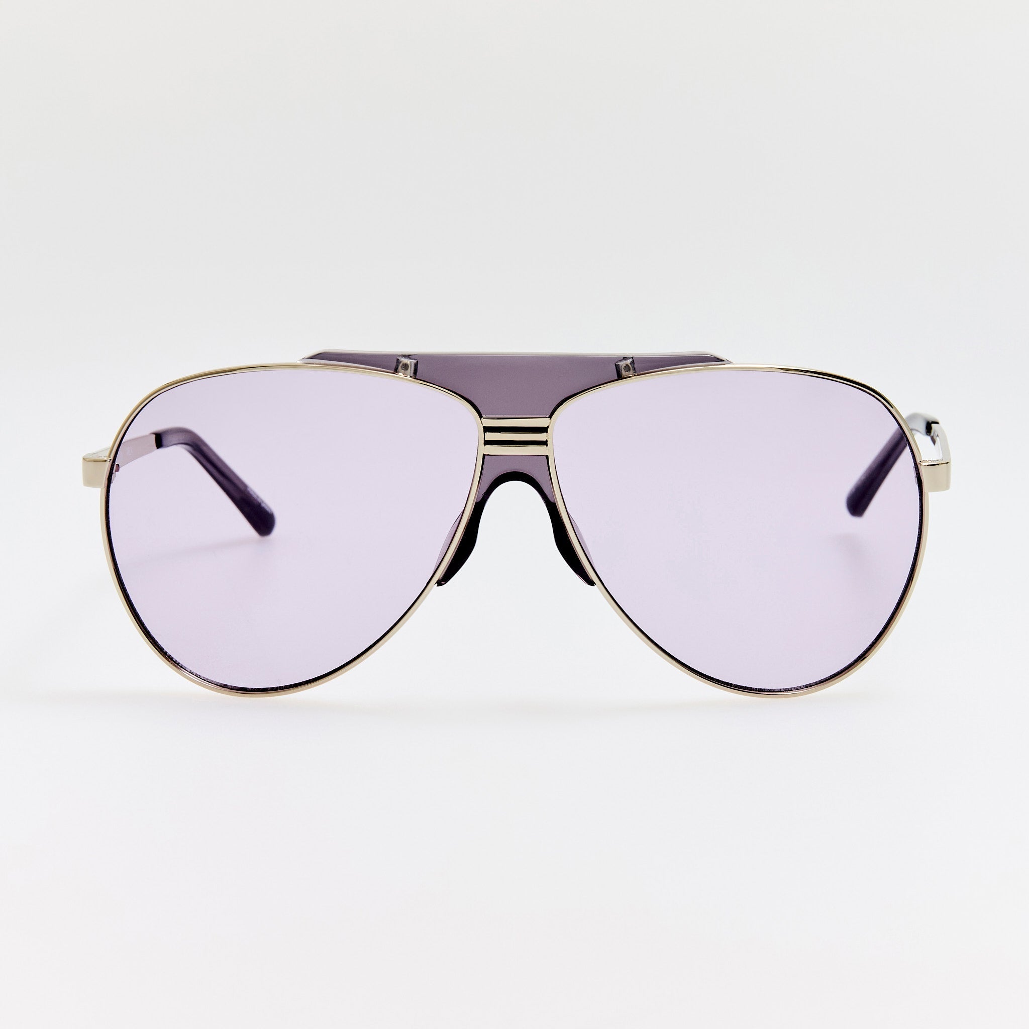 Amelia Sunglasses in Silver and Purple - LINDA FARROW - Sunglasses -