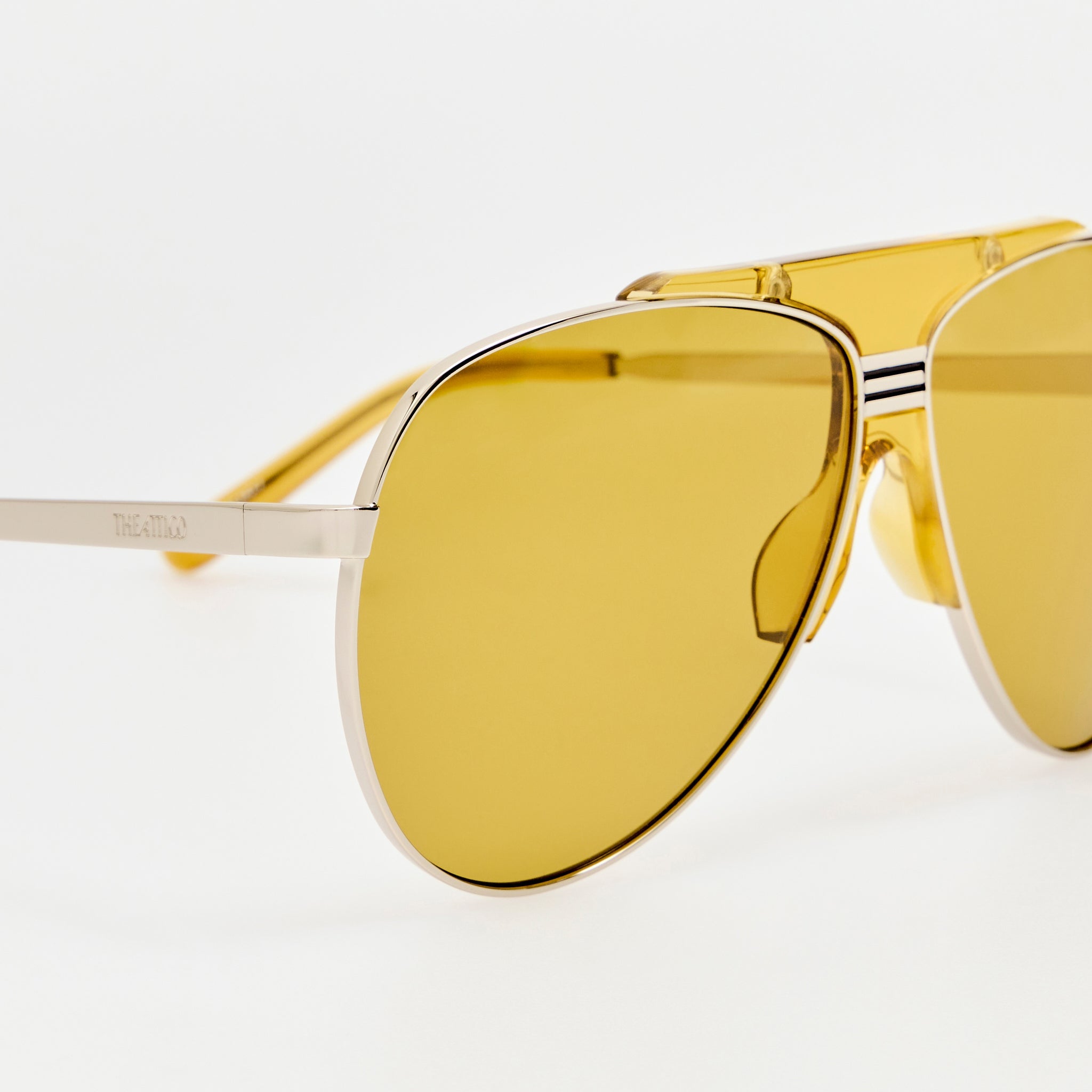 Amelia Sunglasses in Silver and Yellow - LINDA FARROW-Sunglasses-
