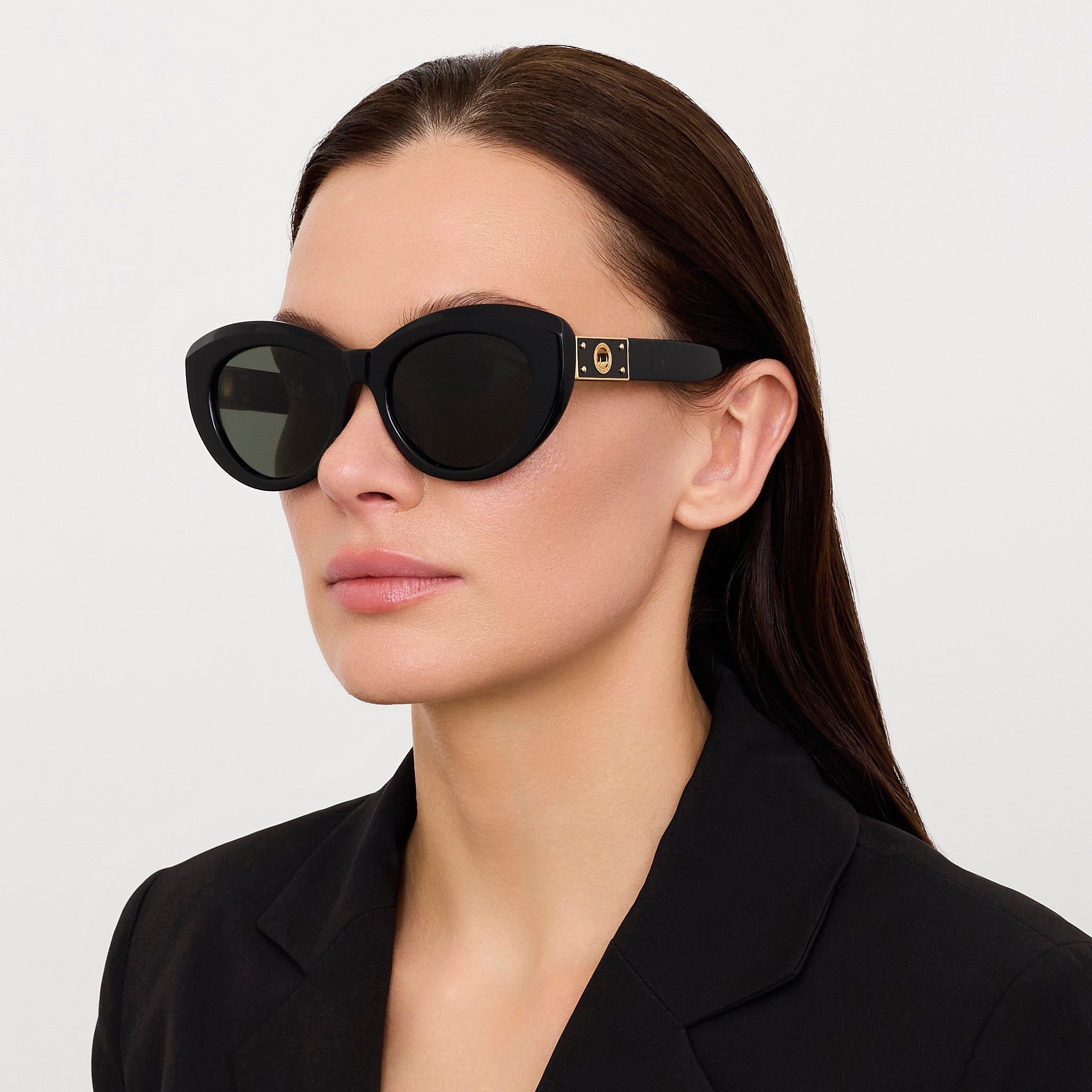 Anna Sunglasses in Black - LINDA FARROW - Sunglasses -