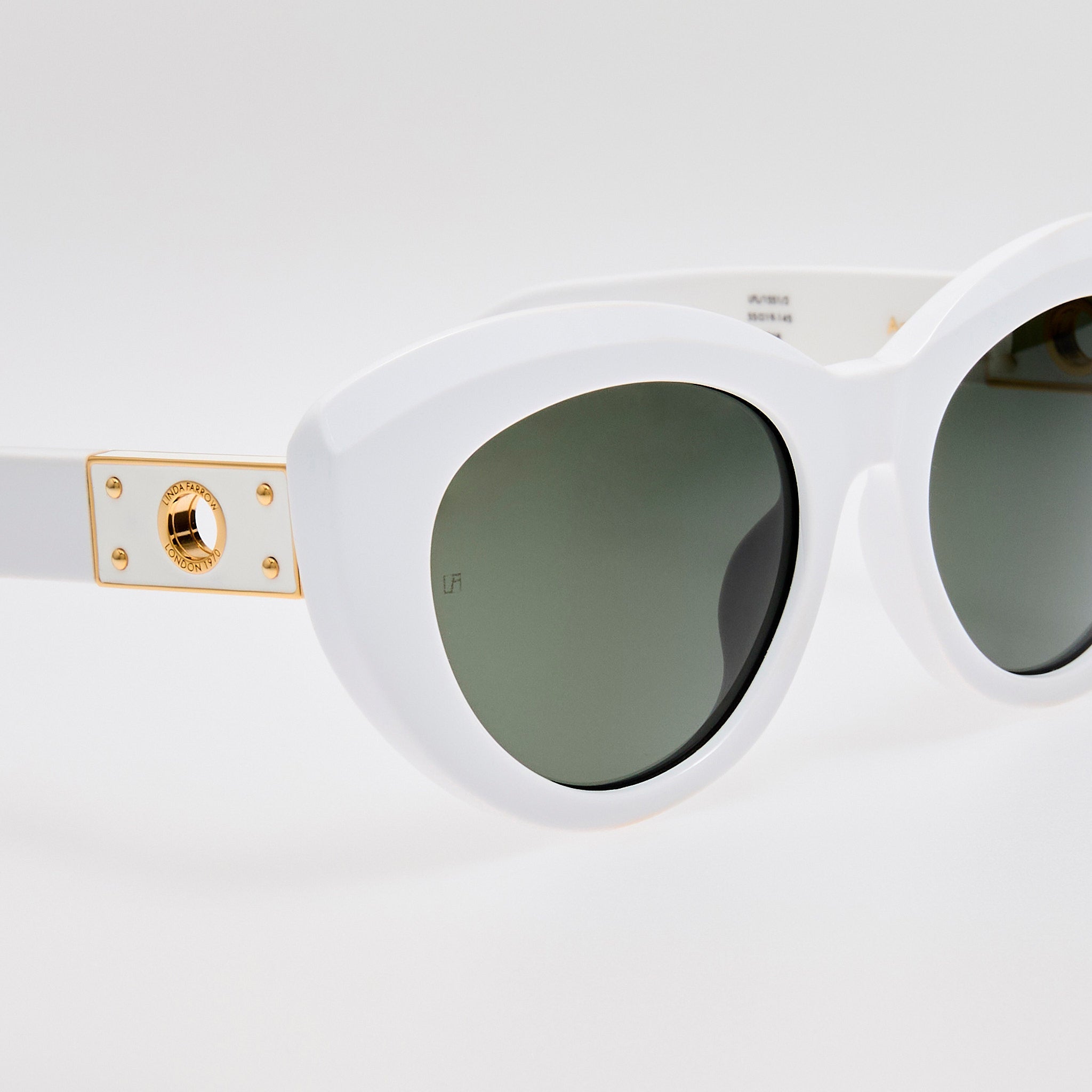 Anna Sunglasses in White - LINDA FARROW - Sunglasses -