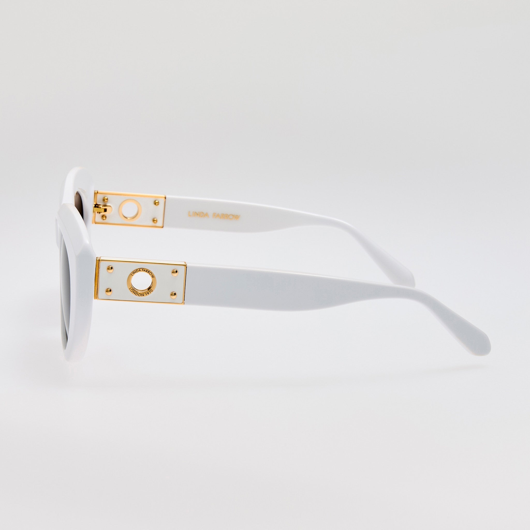 Anna Sunglasses in White - LINDA FARROW - Sunglasses -