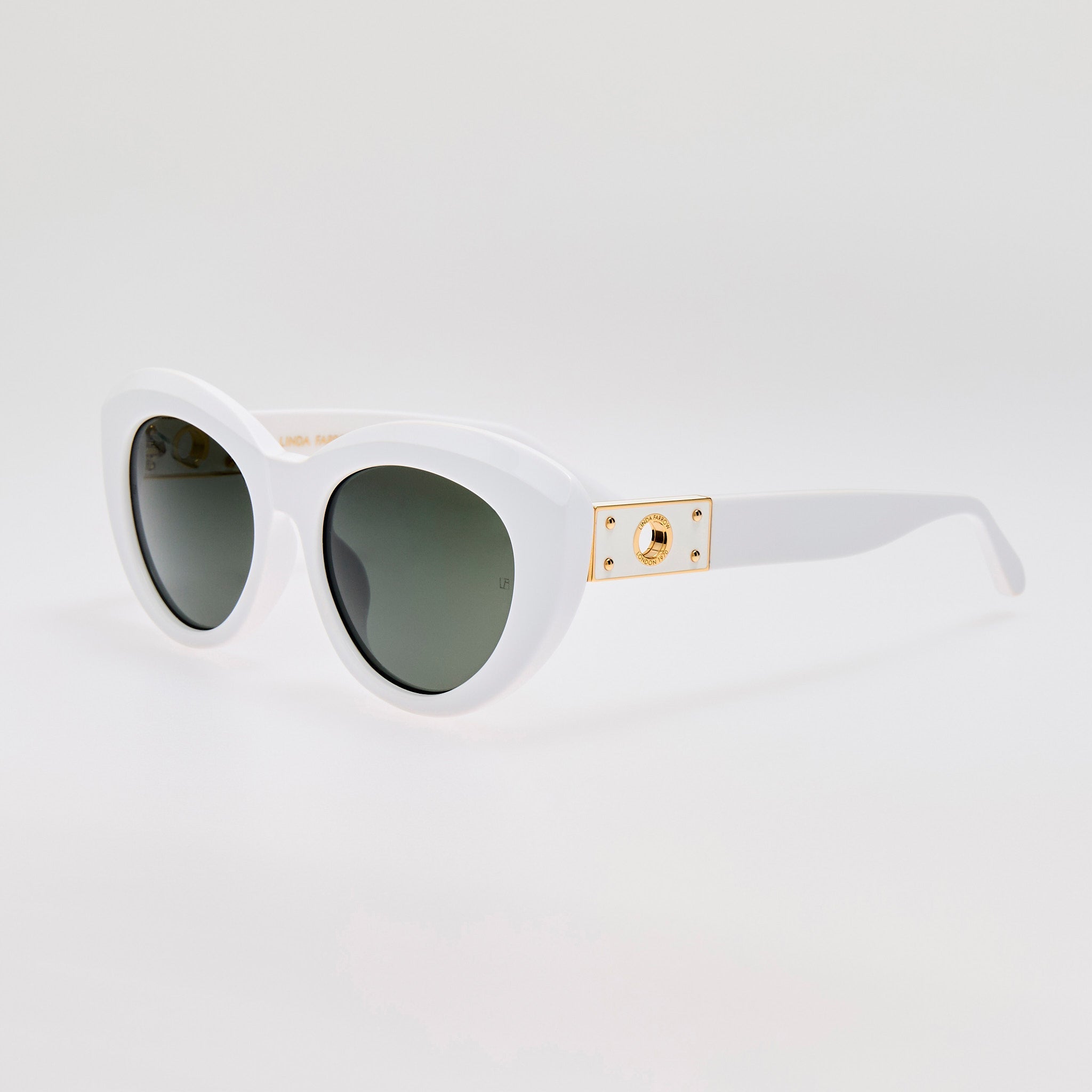 Anna Sunglasses in White - LINDA FARROW - Sunglasses -