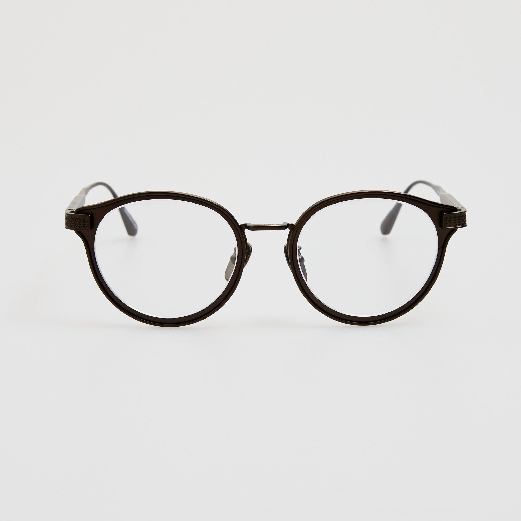 Anthony Oval Optical Frame in Matt Black Nickel - LINDA FARROW - Optical Frame -