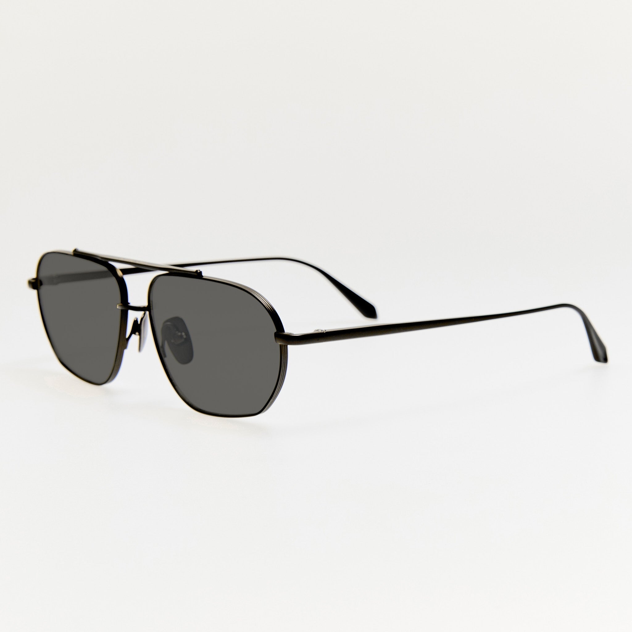 Arden Sunglasses in Matt Black Nickel - LINDA FARROW - Sunglasses -