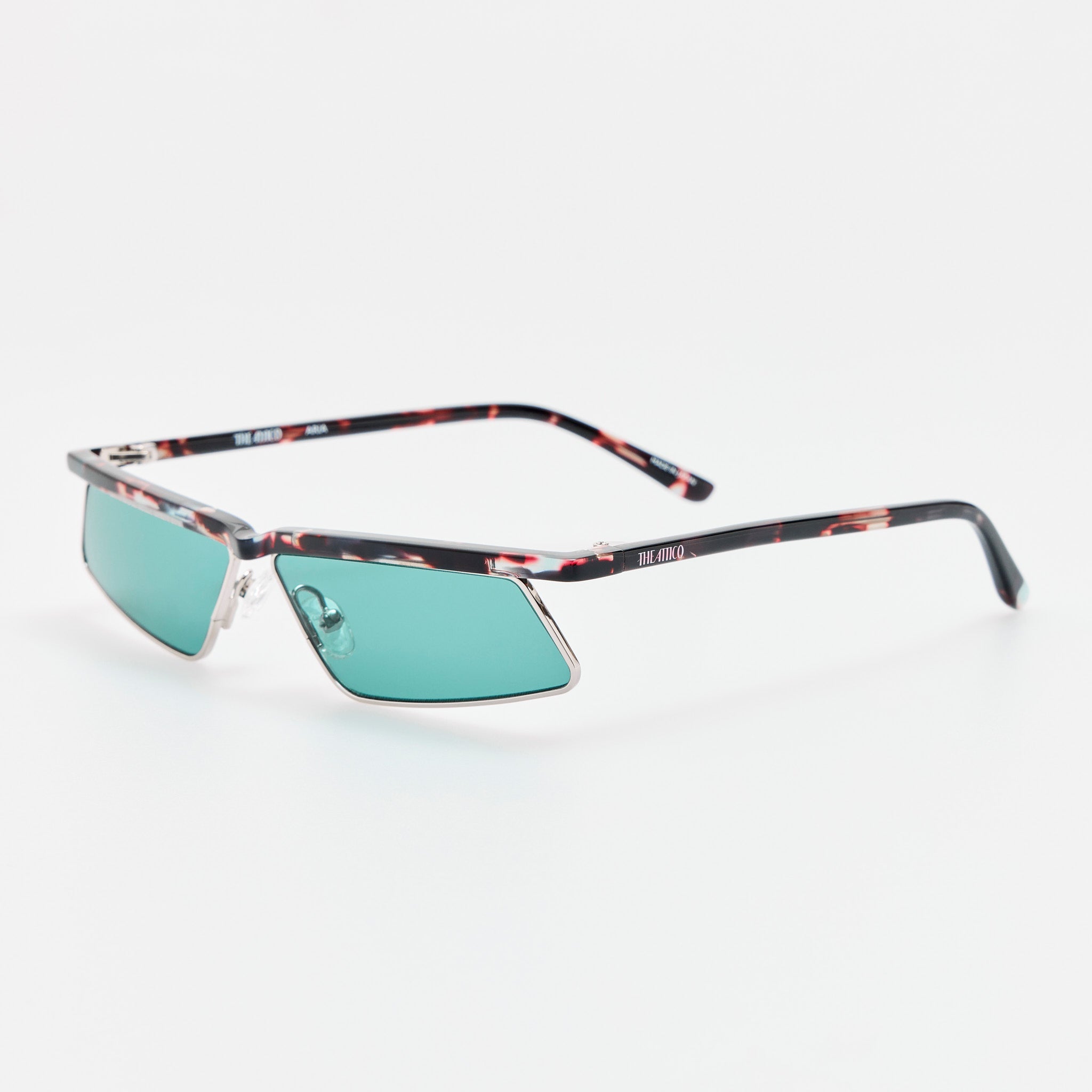 Aria Cat Eye Sunglasses in Silver and Blue - LINDA FARROW-Sunglasses-