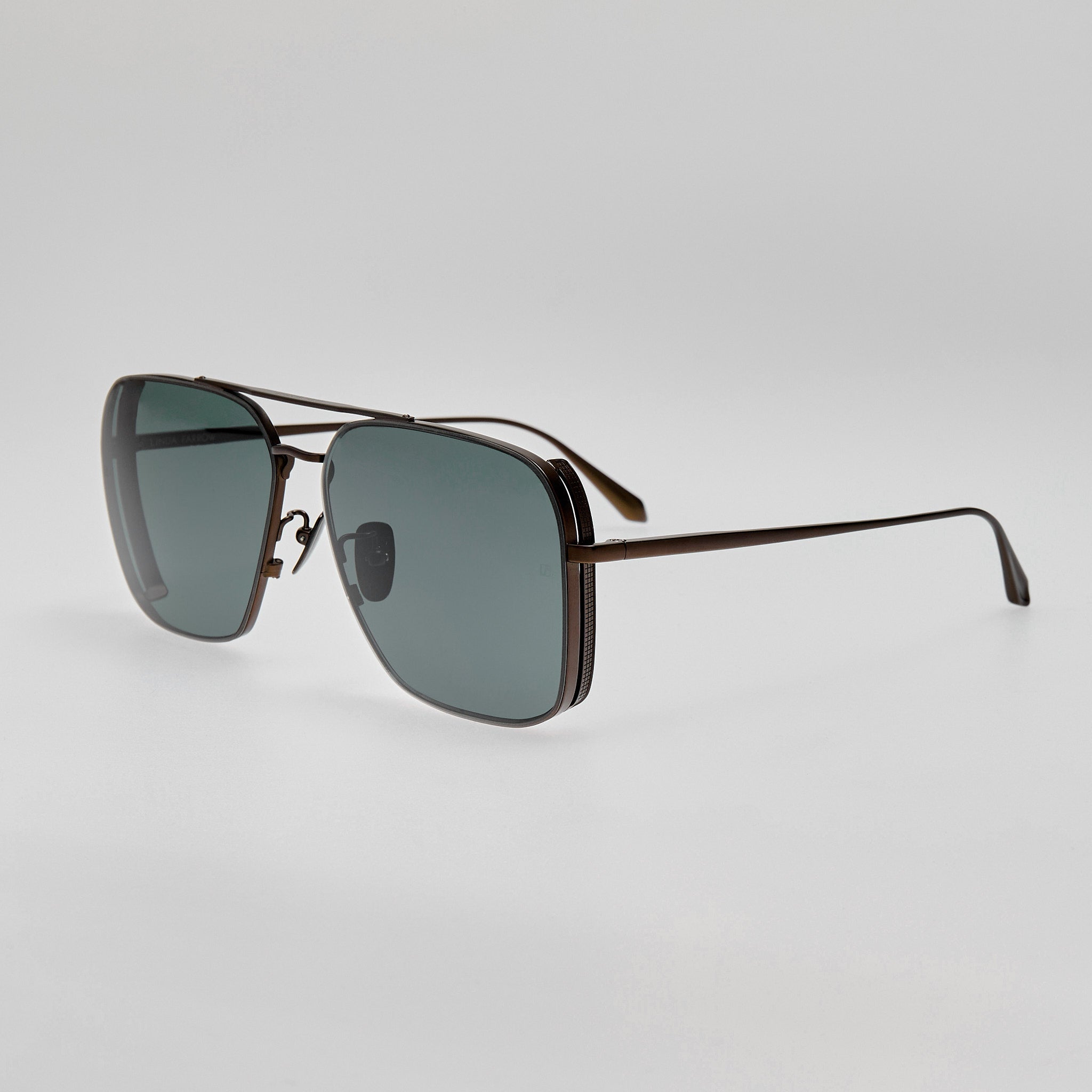 Asher Sunglasses in Matt Black Nickel - LINDA FARROW - Sunglasses -