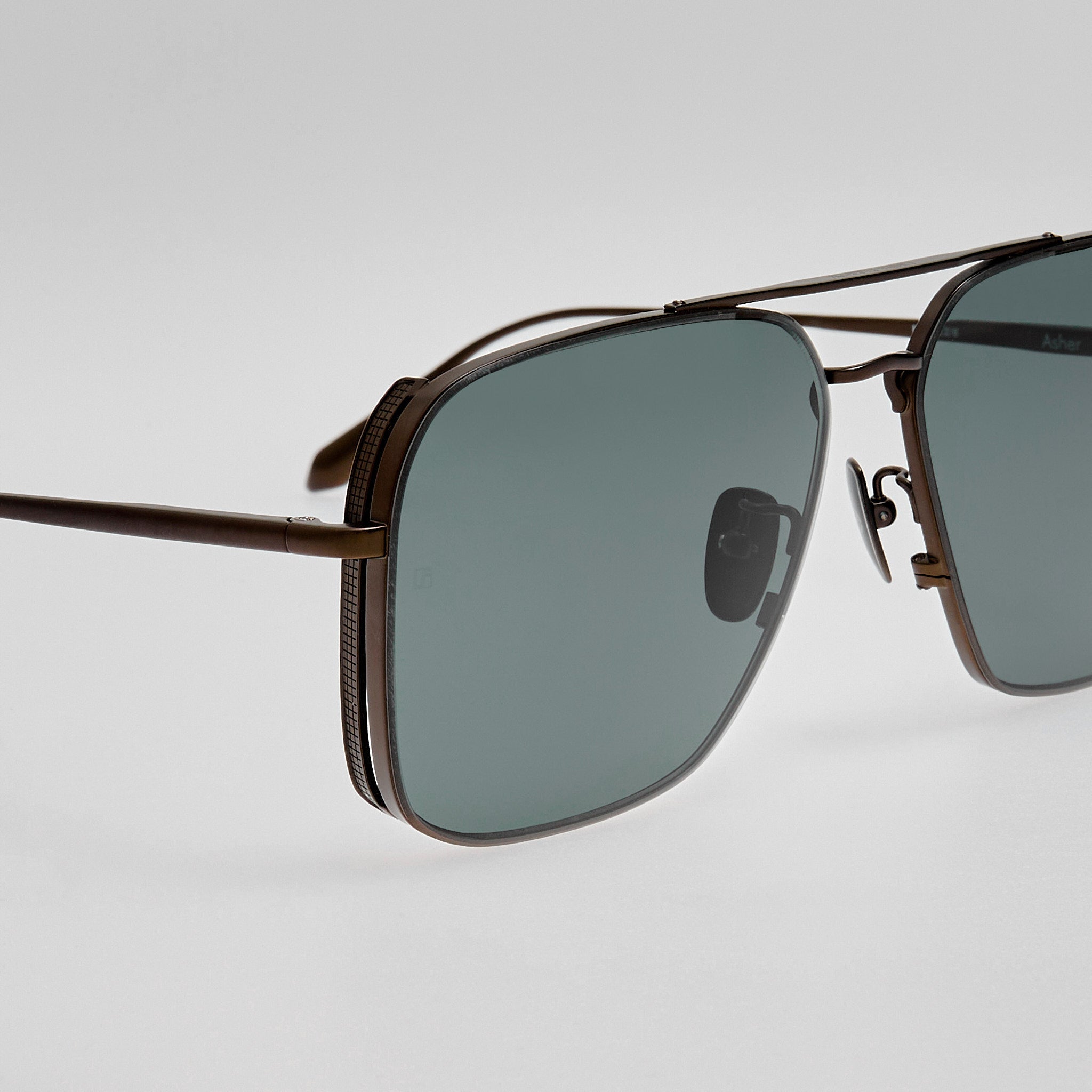 Asher Sunglasses in Matt Black Nickel - LINDA FARROW - Sunglasses -