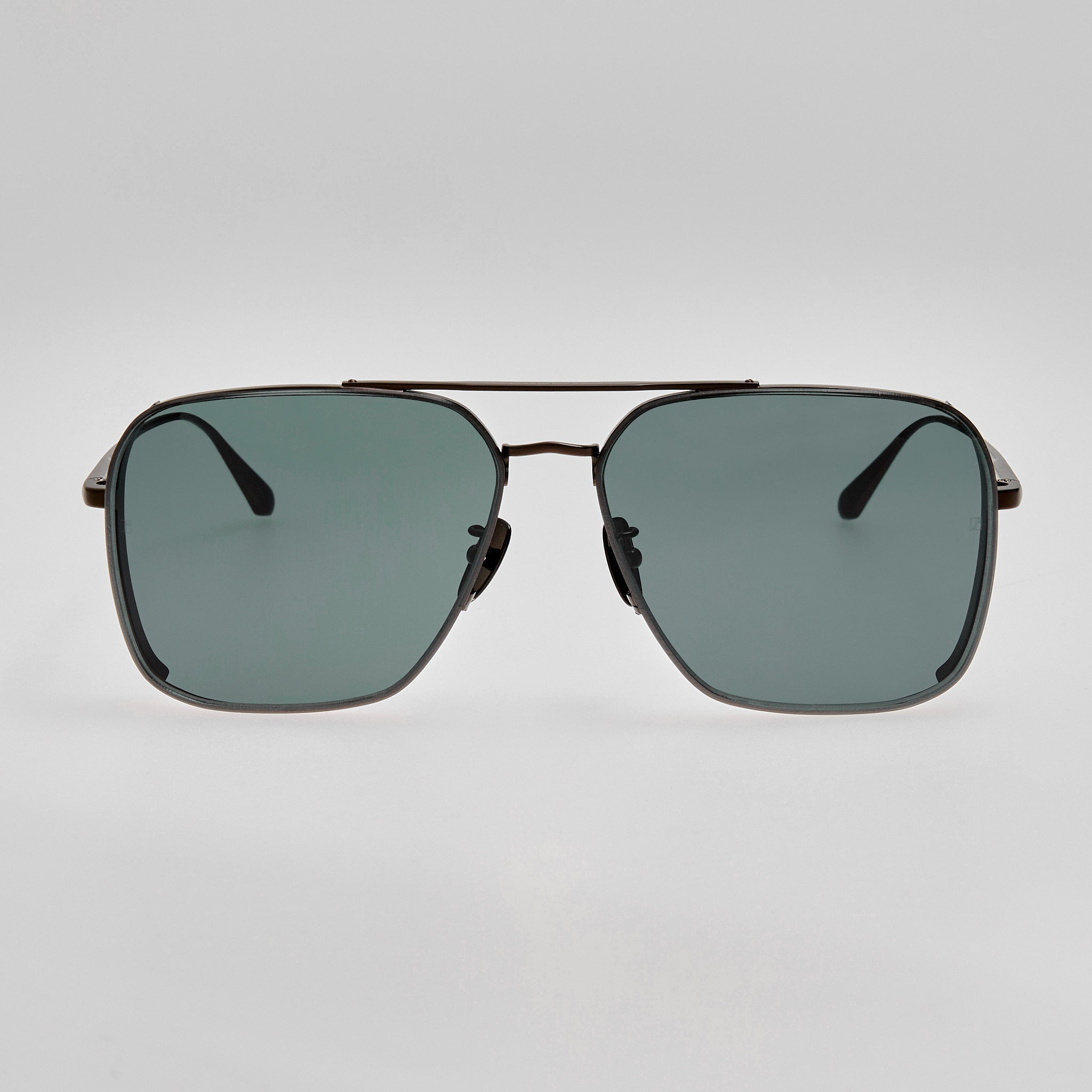 Asher Sunglasses in Matt Nickel | LINDA FARROW Luxury Eyewear