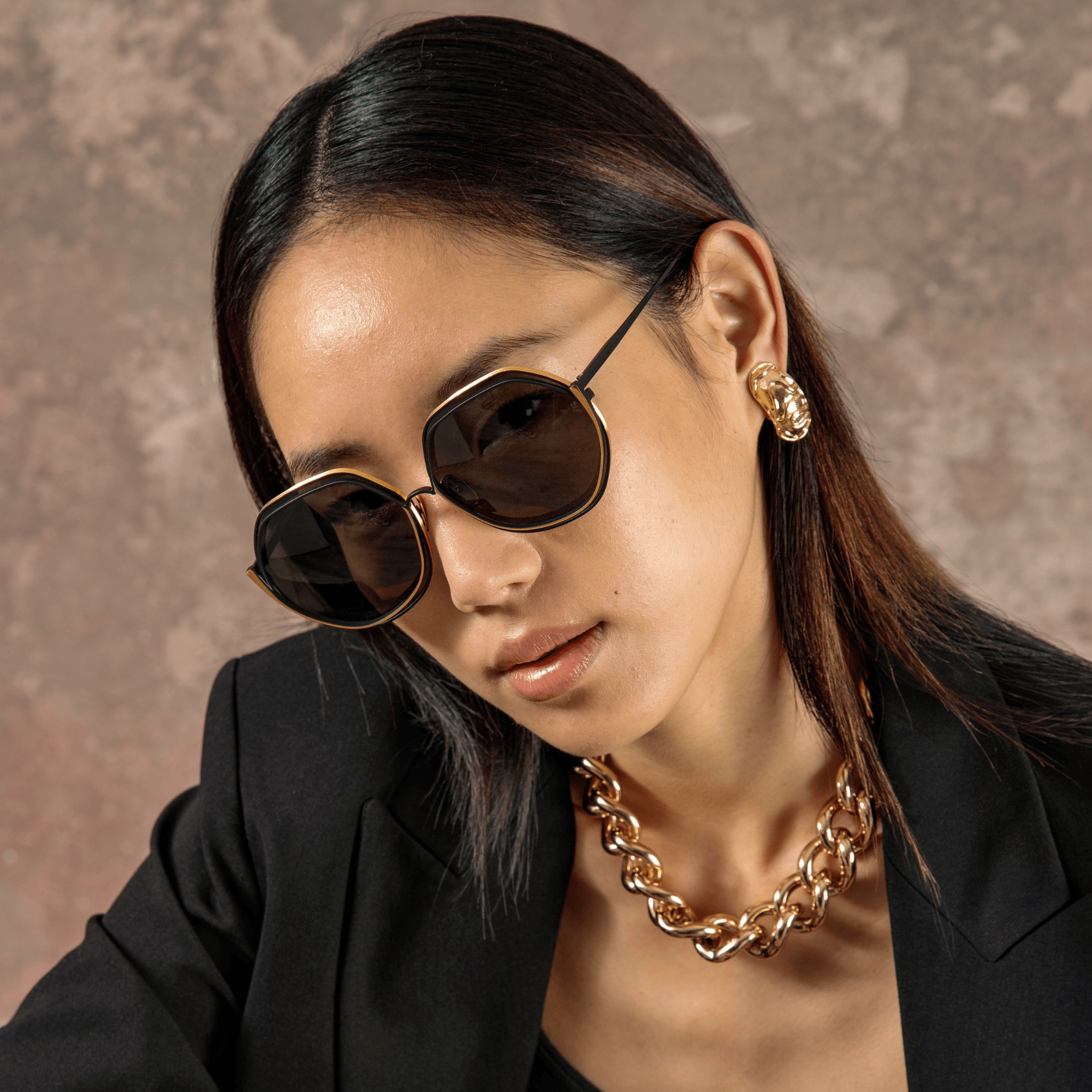 Aspen Sunglasses in Matt Nickel - LINDA FARROW - Sunglasses -