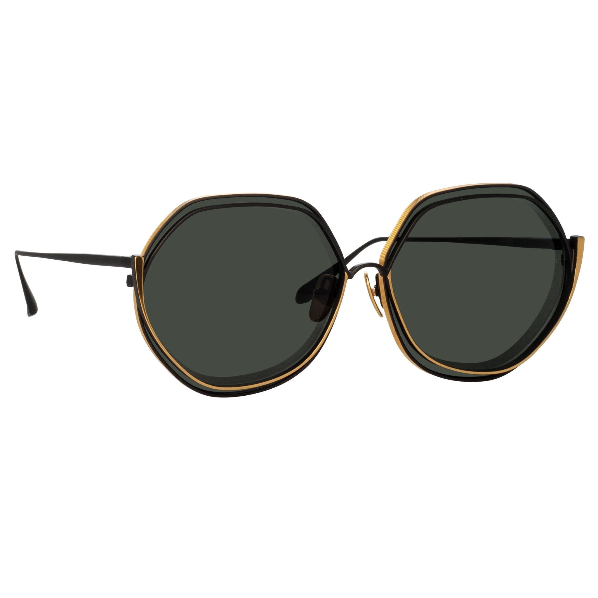 Aspen Sunglasses in Matt Nickel - LINDA FARROW - Sunglasses -