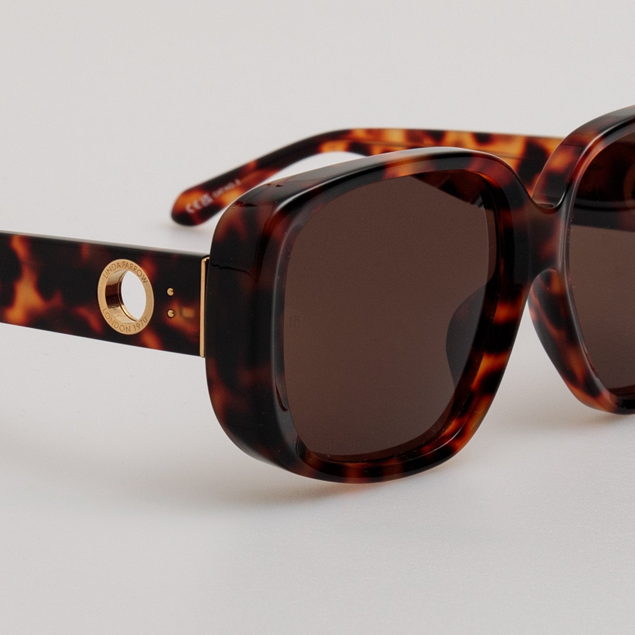 Astrid Oversized Sunglasses in Tortoiseshell - LINDA FARROW - Sunglasses -