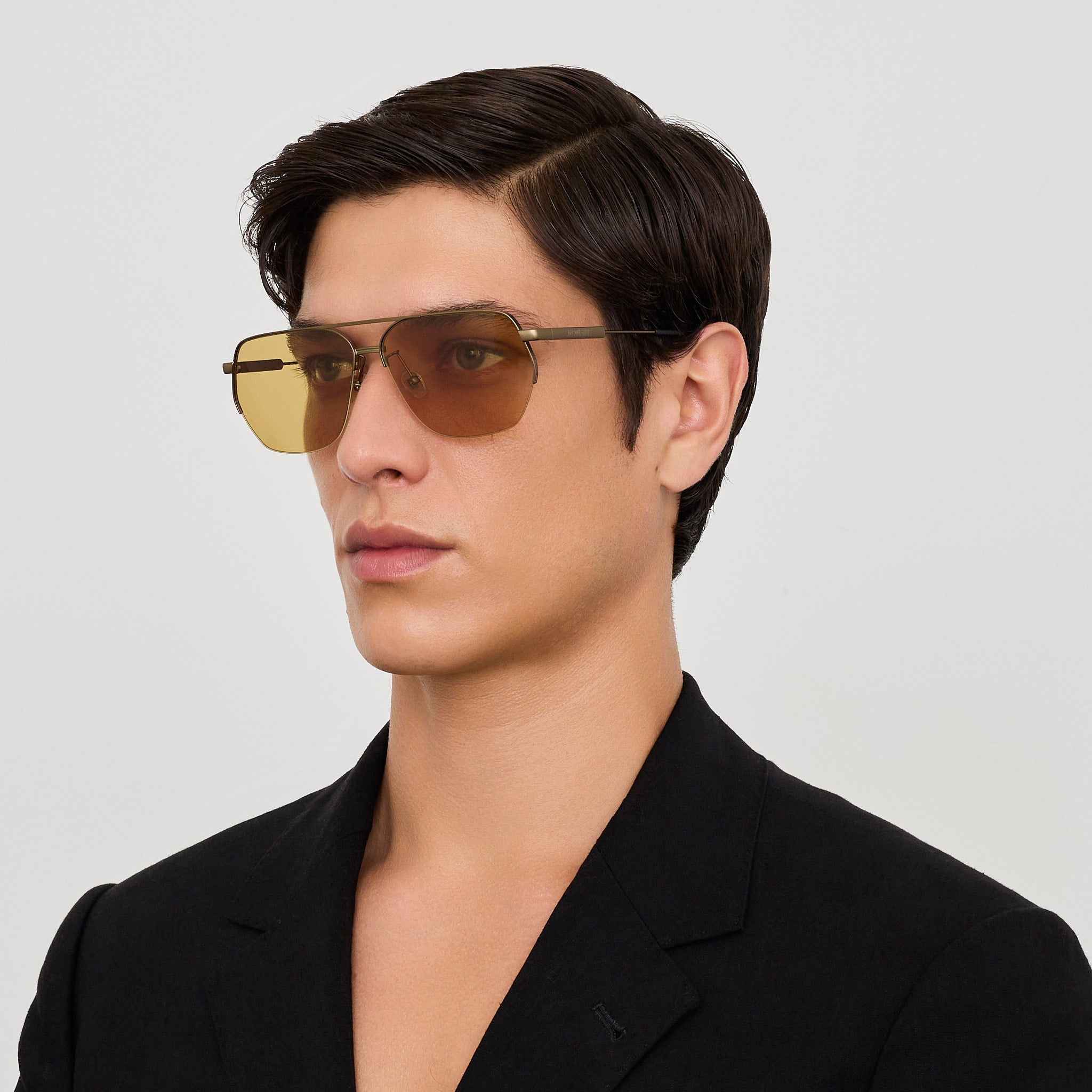 Aviador Sunglasses in Matt Putty - LINDA FARROW - Sunglasses -