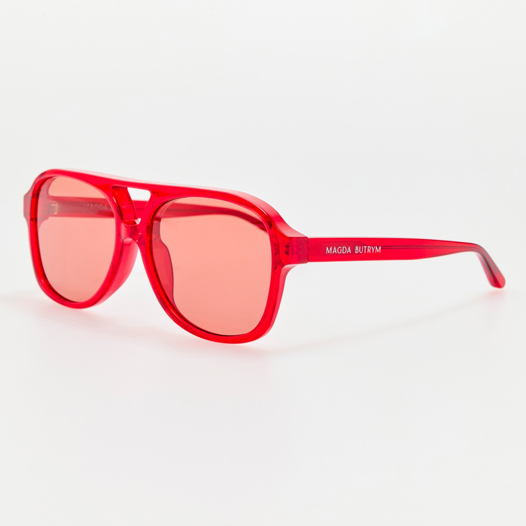 Aviator Sunglasses in Red - LINDA FARROW - Sunglasses -