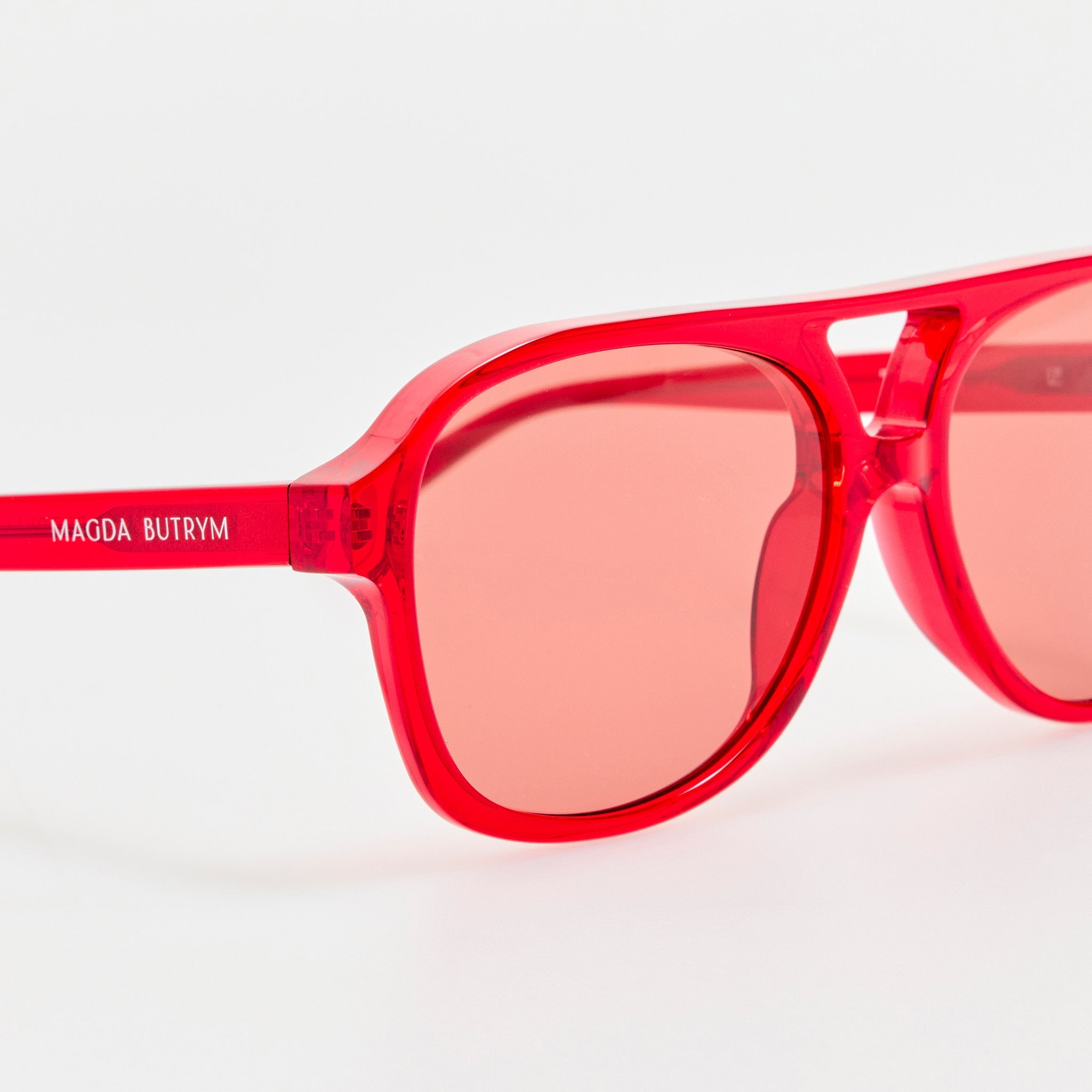 Aviator Sunglasses in Red - LINDA FARROW - Sunglasses -