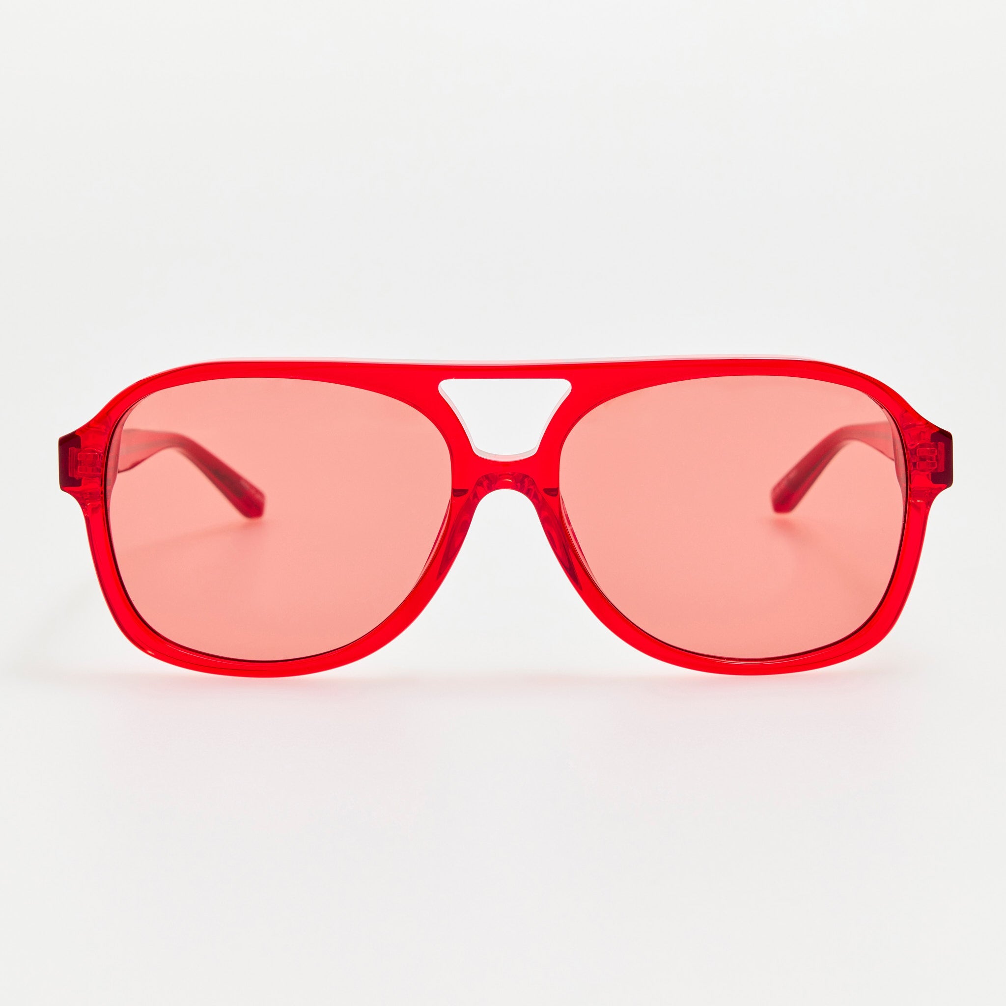 Aviator Sunglasses in Red - LINDA FARROW - Sunglasses -
