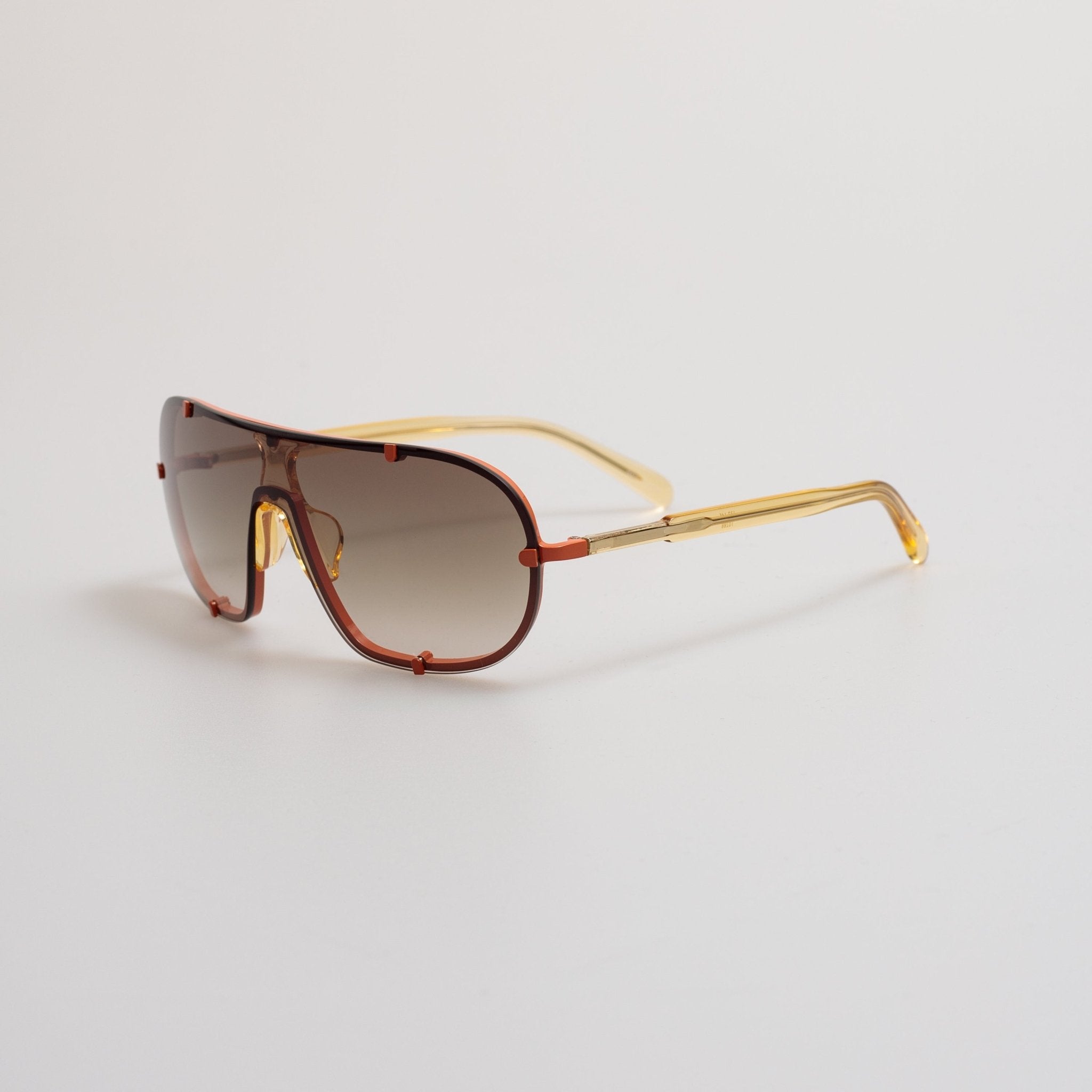 Aviator Sunglasses in Rust - LINDA FARROW - Sunglasses -