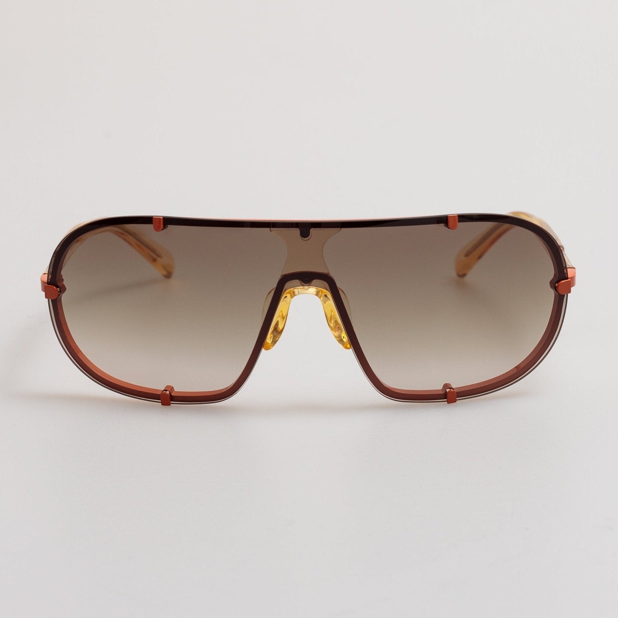 Aviator Sunglasses in Rust - LINDA FARROW - Sunglasses -
