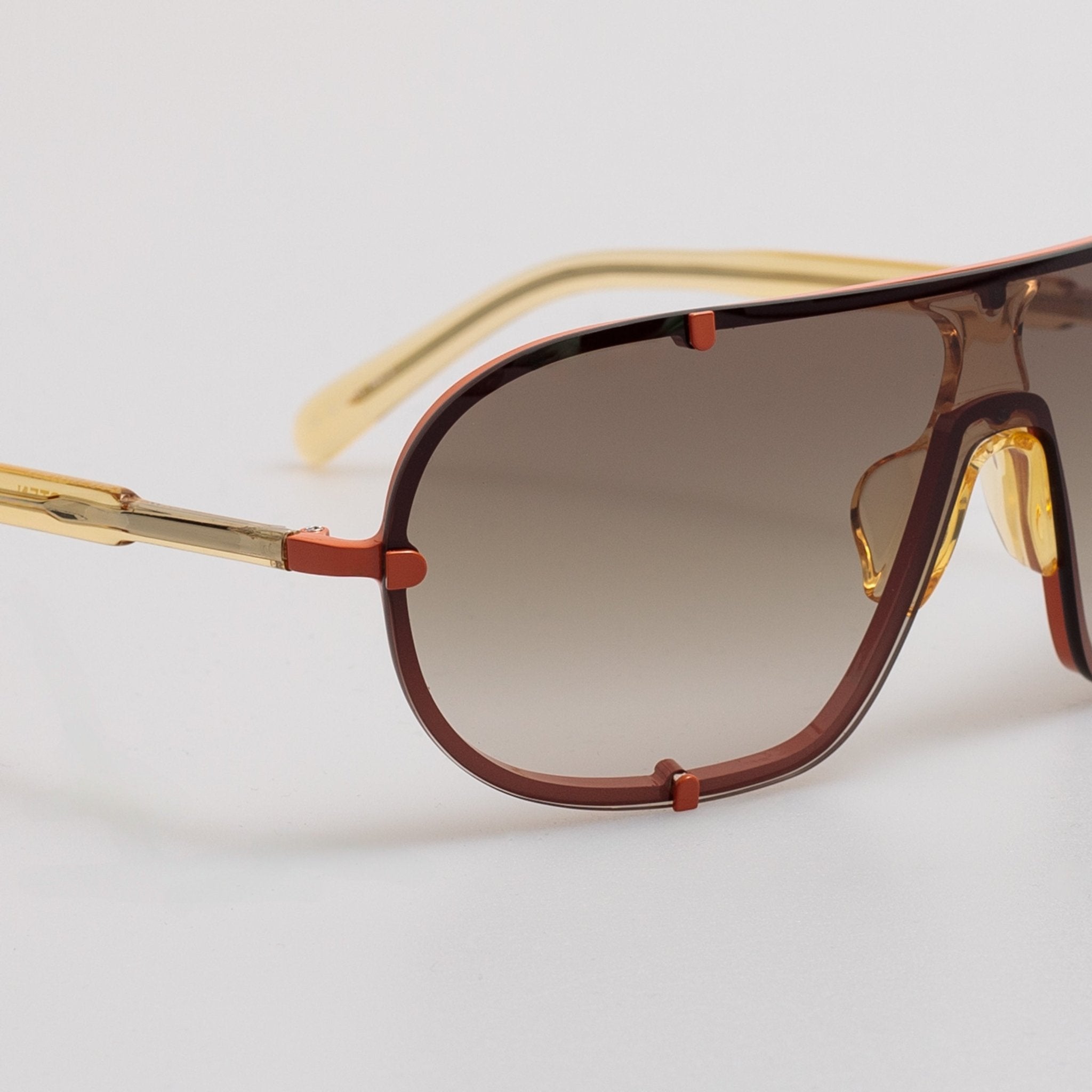 Aviator Sunglasses in Rust - LINDA FARROW - Sunglasses -
