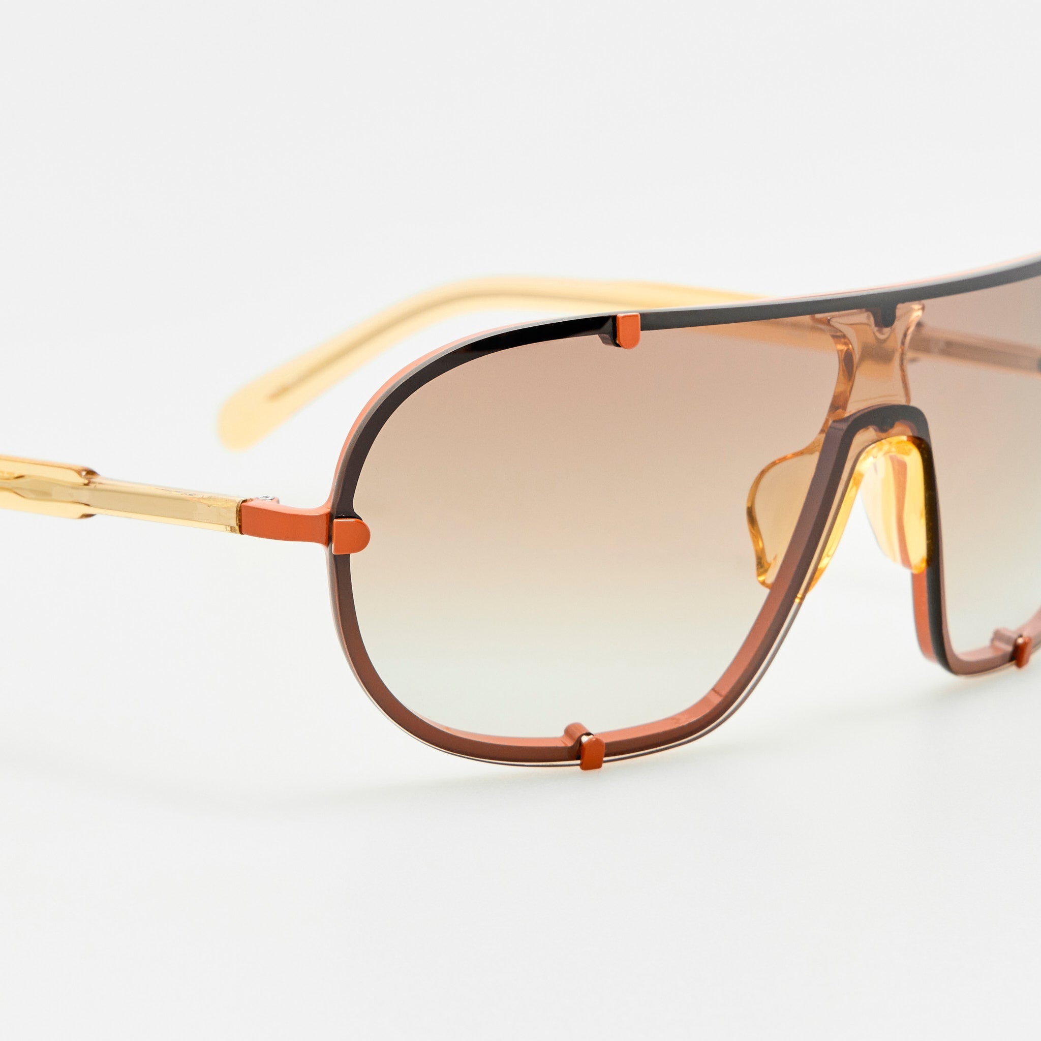 Aviator Sunglasses in Rust - LINDA FARROW-Sunglasses-