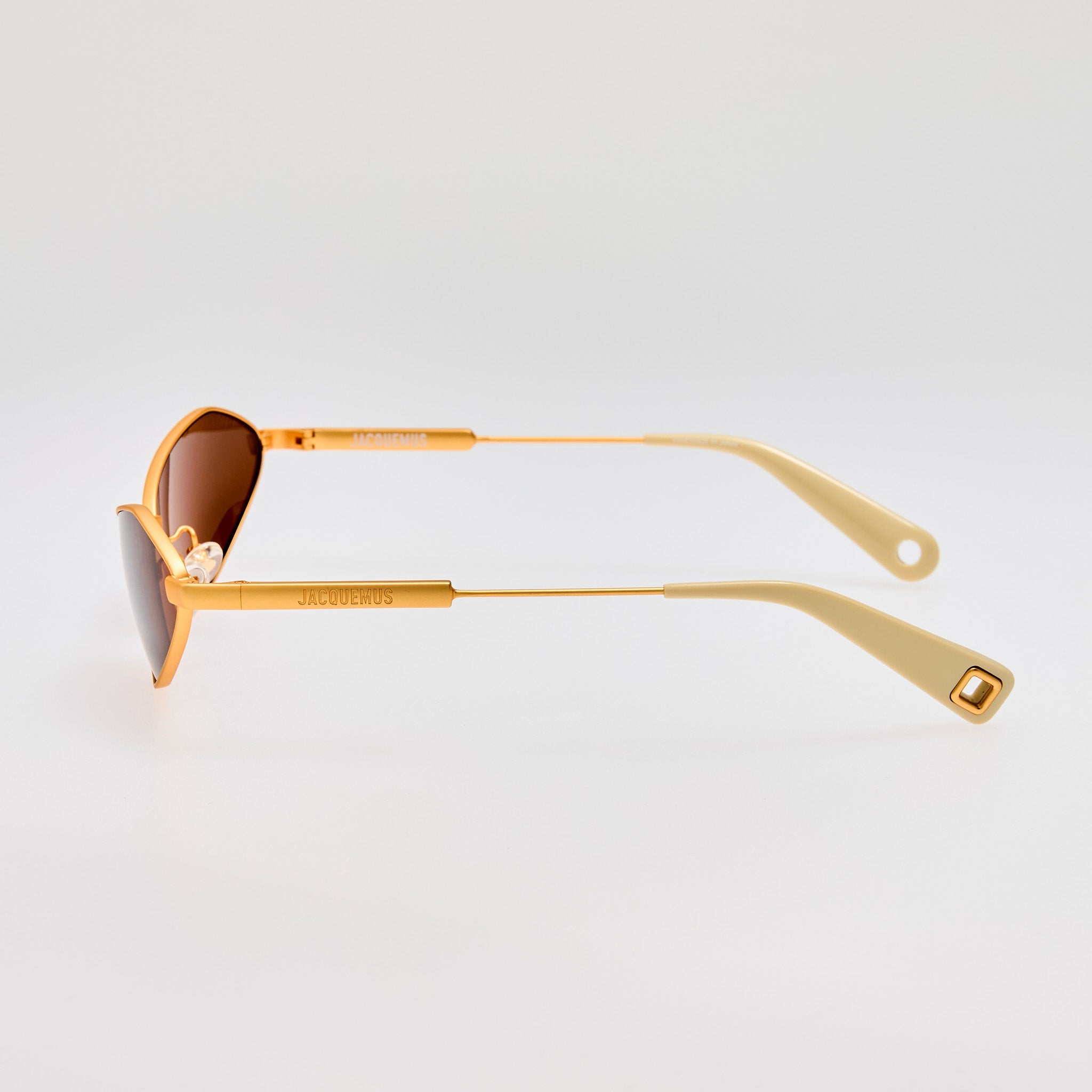 Bambino Angular Metal Sunglasses in Matt Gold - LINDA FARROW - Sunglasses -