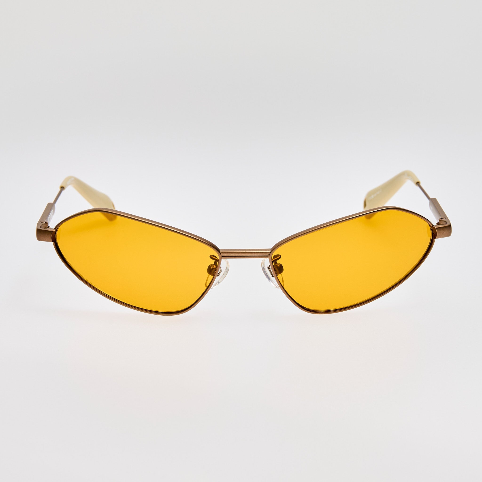 Bambino Angular Metal Sunglasses in Matt Putty - LINDA FARROW - Sunglasses -