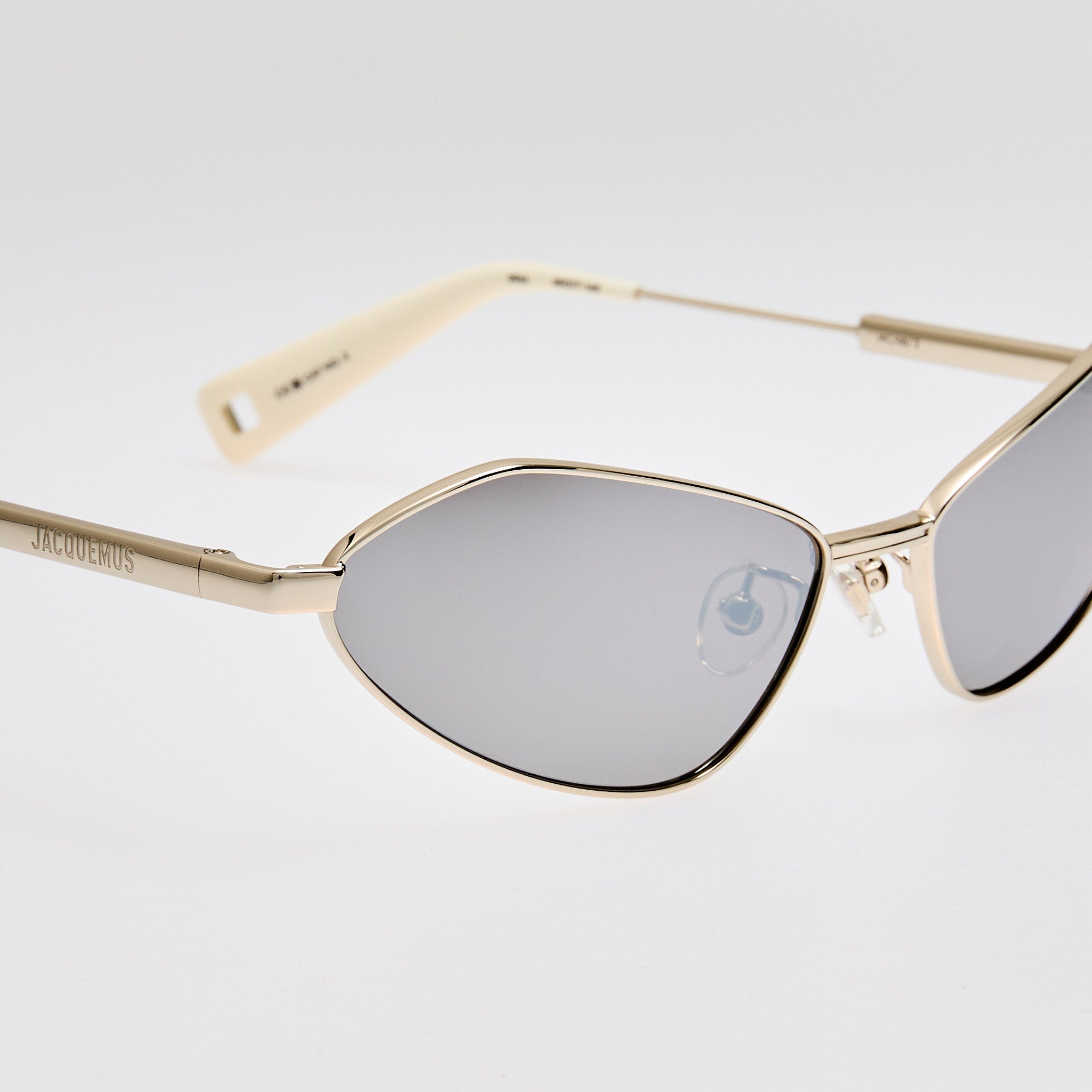 Bambino Angular Metal Sunglasses in Silver - LINDA FARROW - Sunglasses -