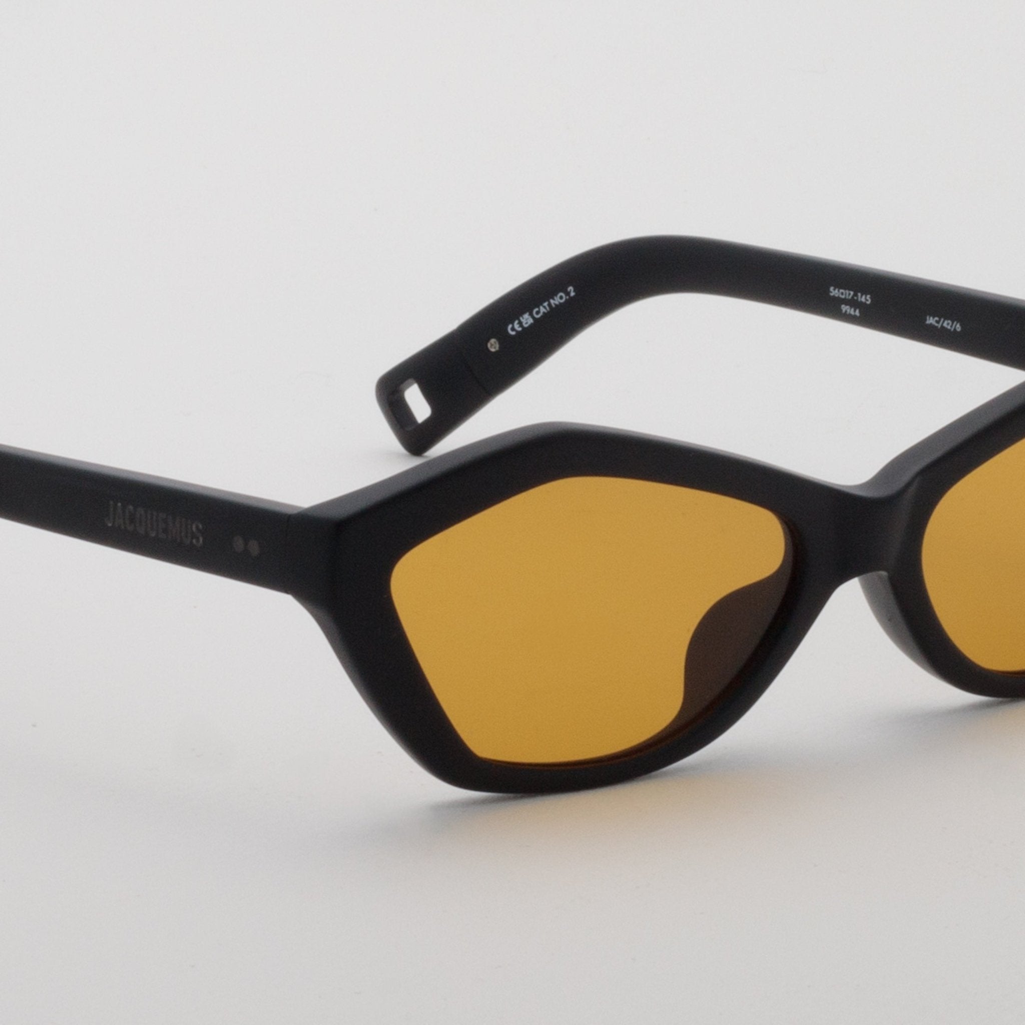 Bambino Angular Sunglasses in Matt Black - LINDA FARROW - Sunglasses -