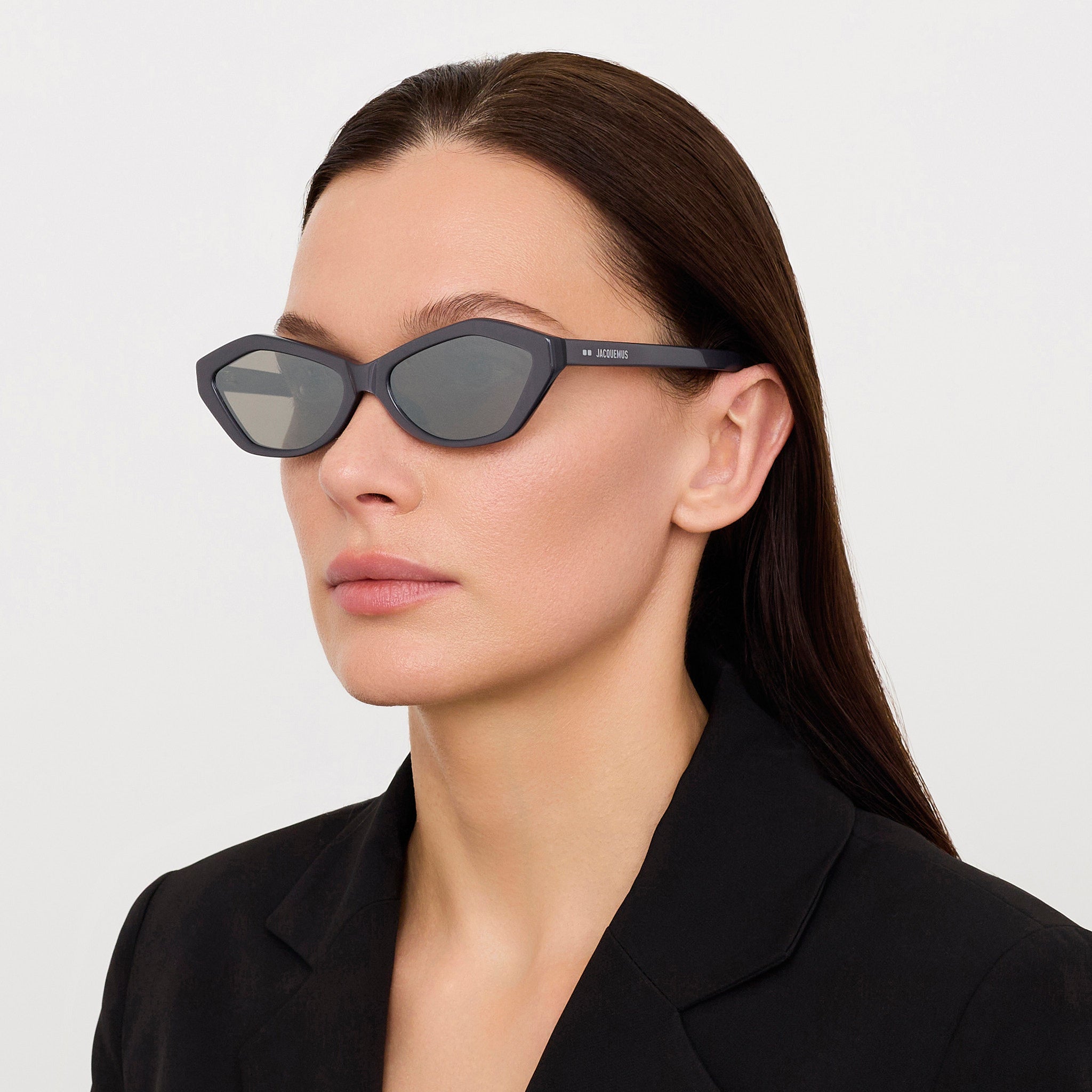 Bambino Sunglasses in Metallic Gunmetal - LINDA FARROW - Sunglasses -