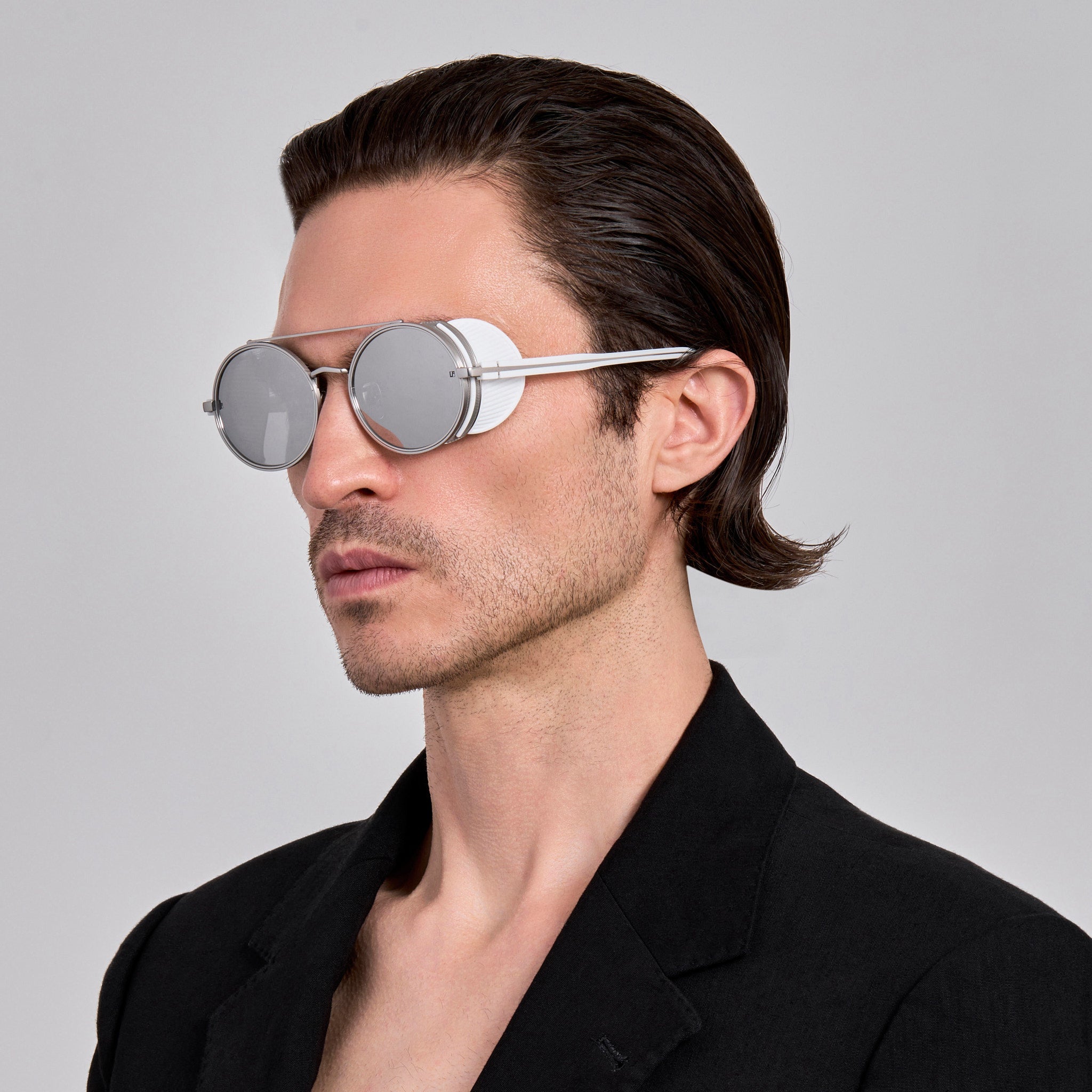 Baret Explorer Sunglasses in 22K White Gold and Platinum - LINDA FARROW - Sunglasses -