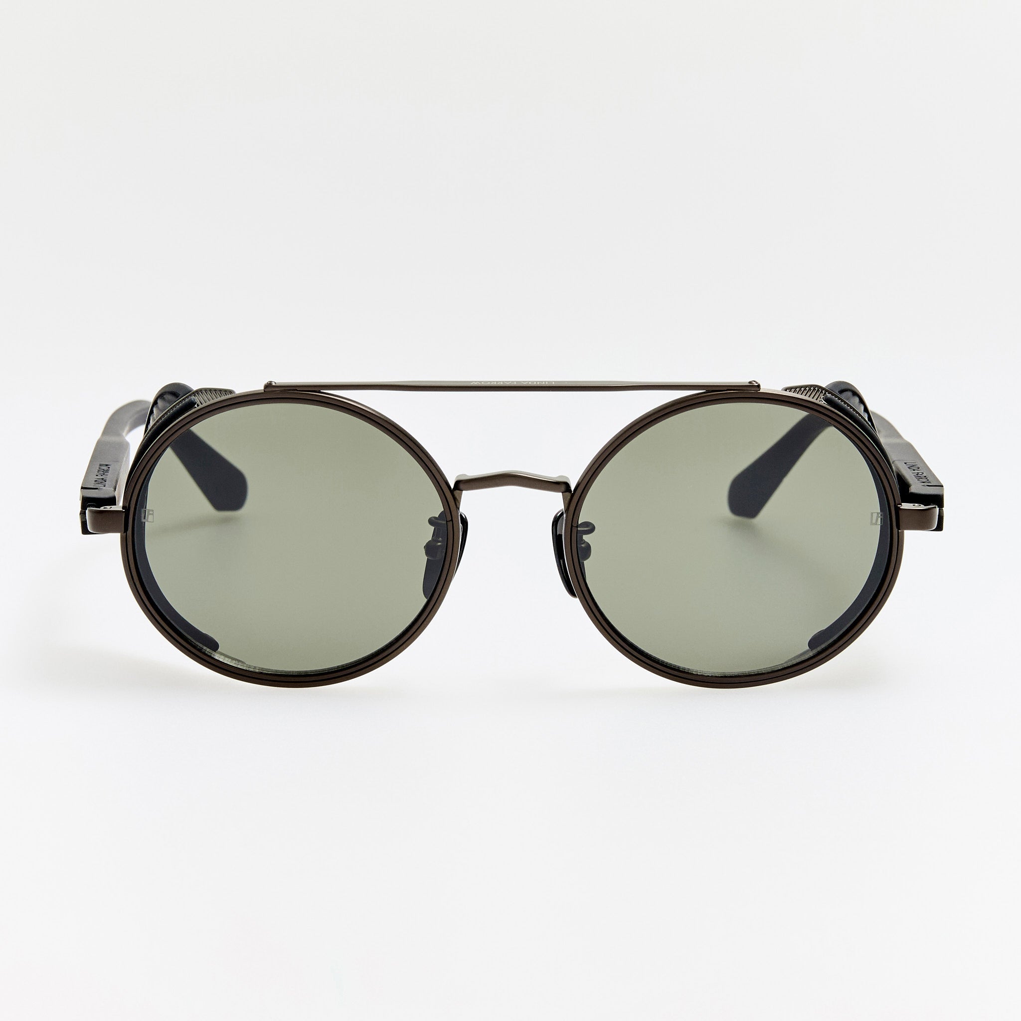 Baret Sunglasses in Matt Nickel | LINDA FARROW Luxury Eyewear